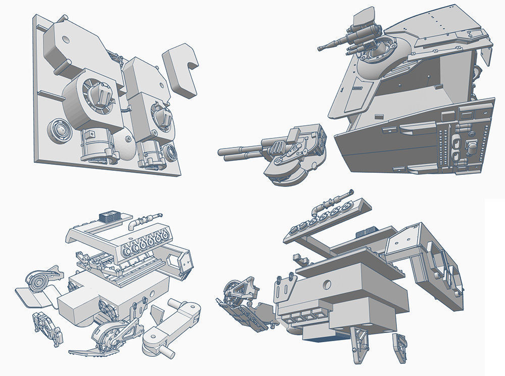 Empire Strikes Back  AT-ST 3D printable STUDIO SCALE 3D print model_13