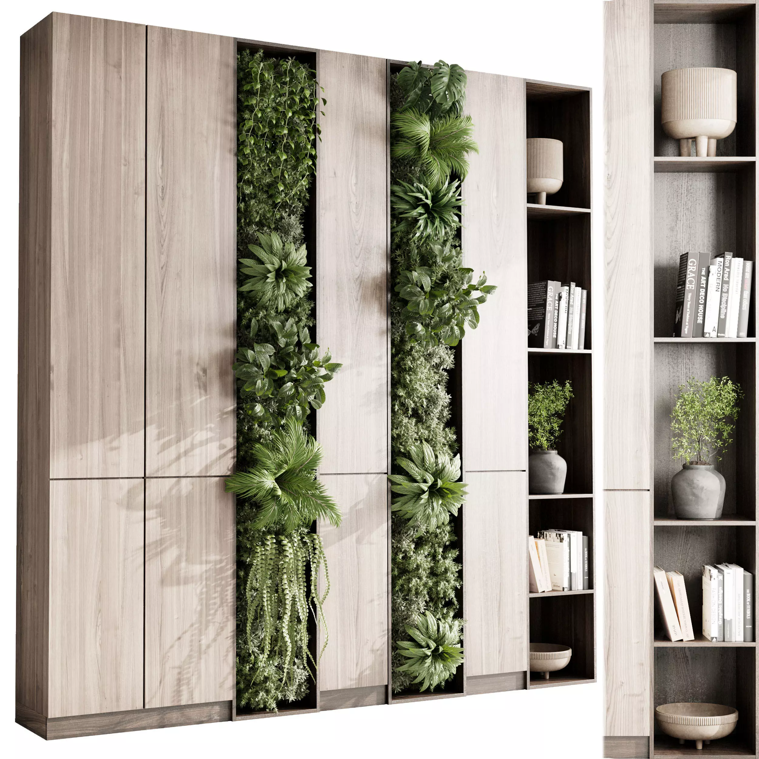 Vertical Wall Garden With cabinet furniture Low-poly 3D model