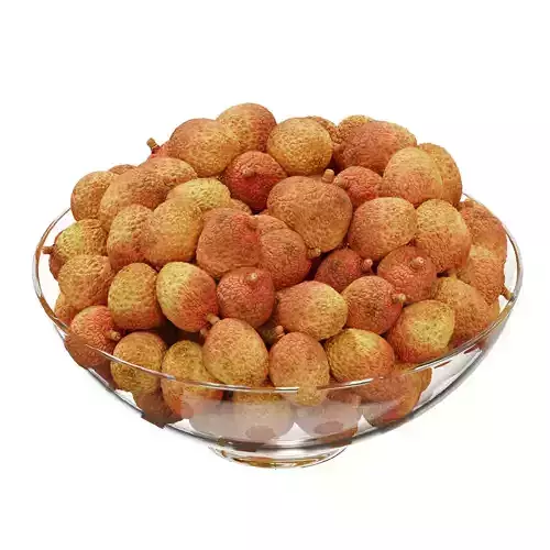 Glass footed fruit bowl set 24 3D model