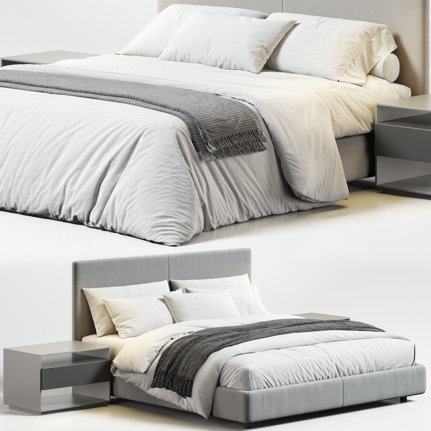 Flexform Oltre Bed 3D model_2