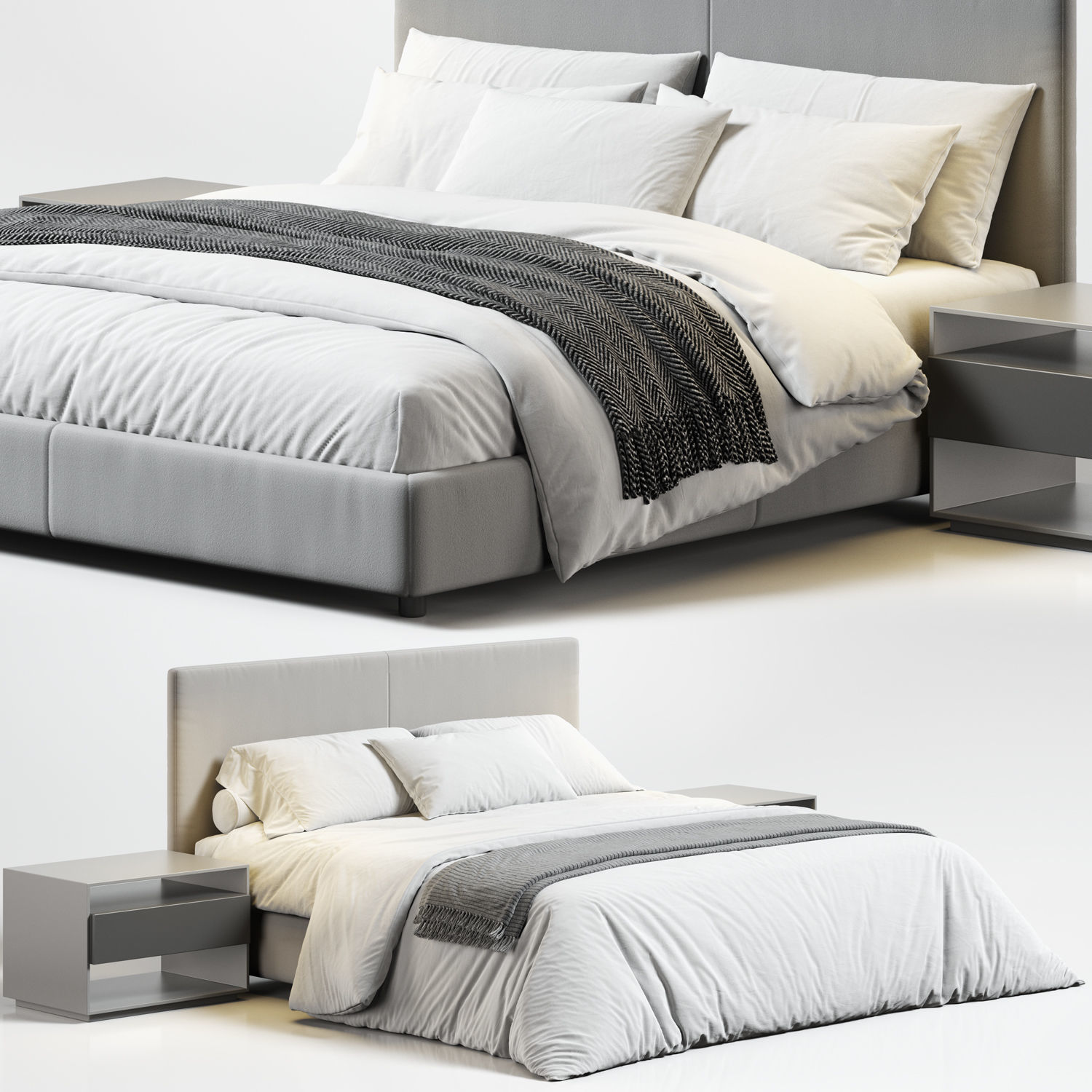 Flexform Oltre Bed 3D model_1
