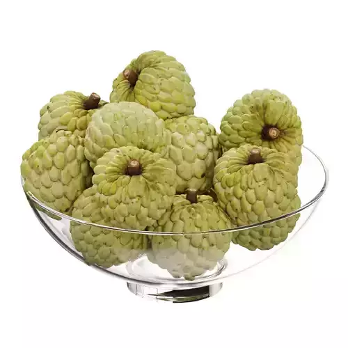 Glass footed fruit bowl set 26 3D model