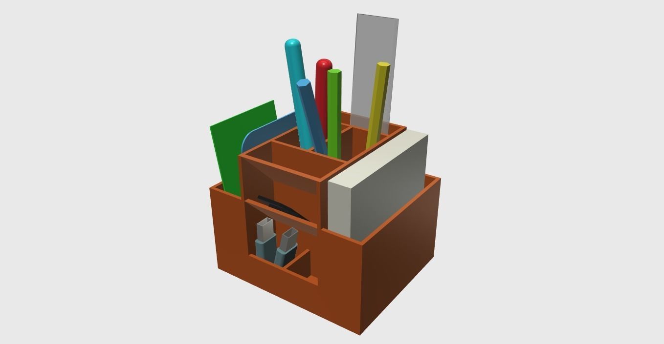 Pencil stand holder easy printable 3D print model_2