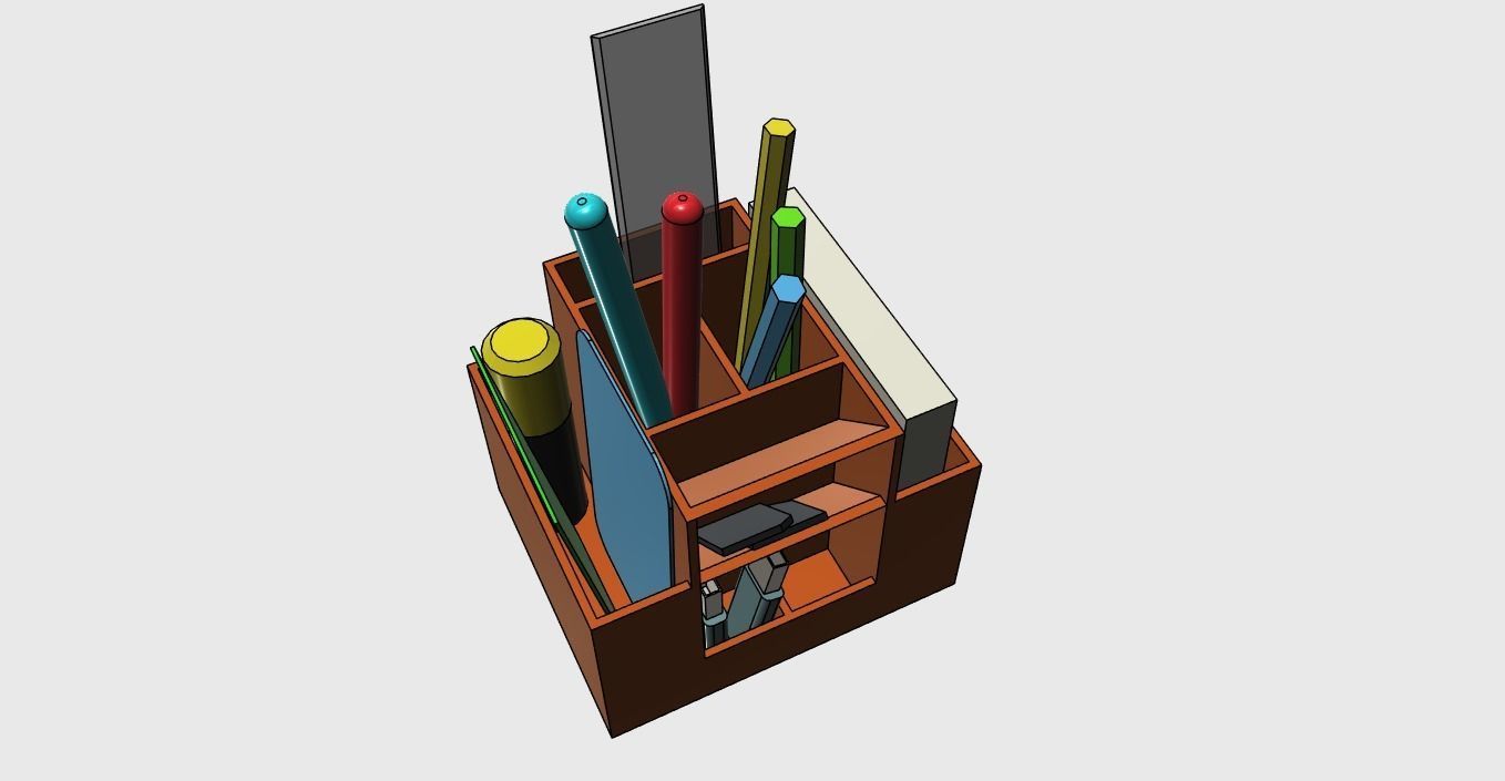 Pencil stand holder easy printable 3D print model_1