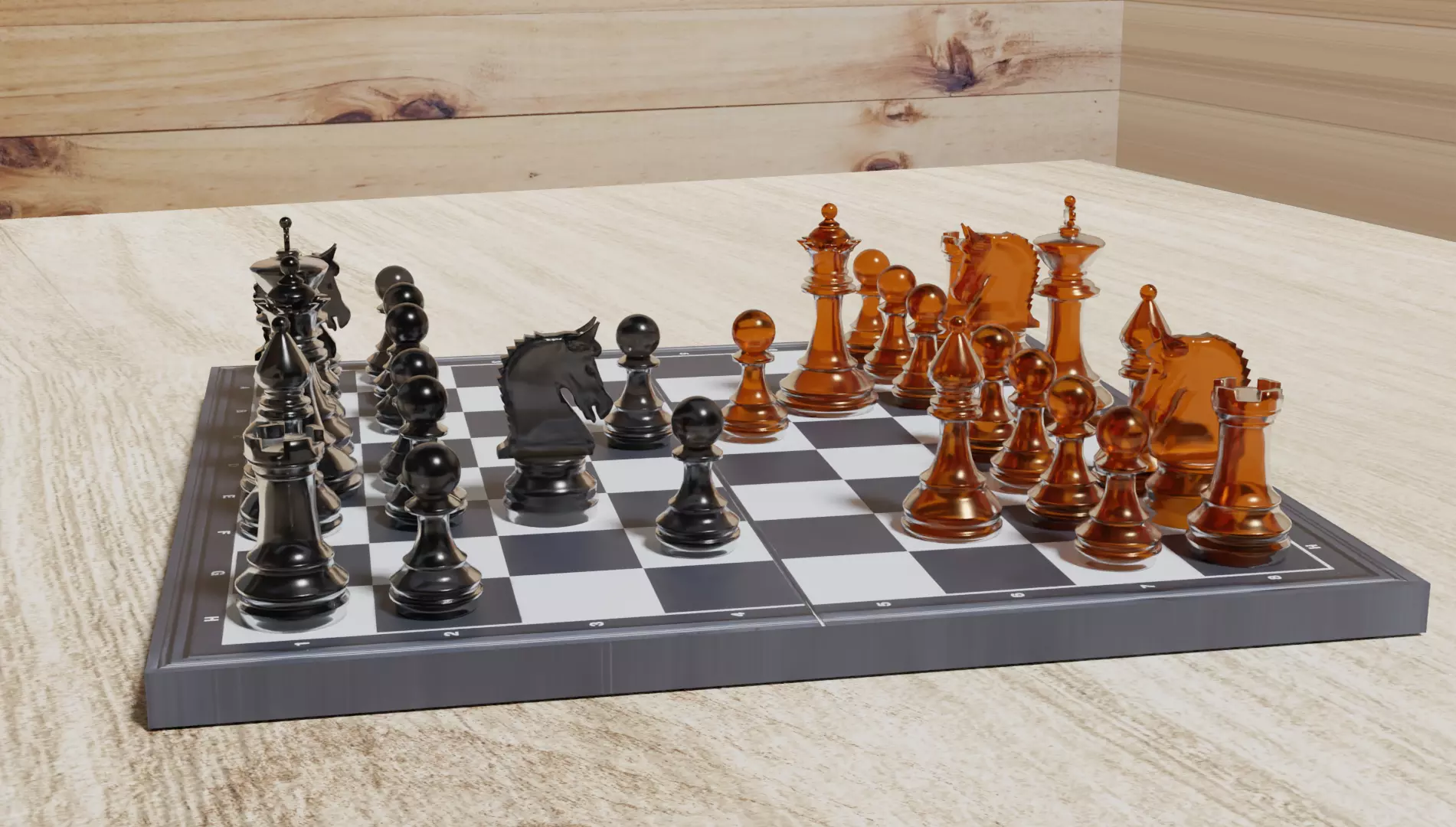 Chess 3d board Low-poly 3D model