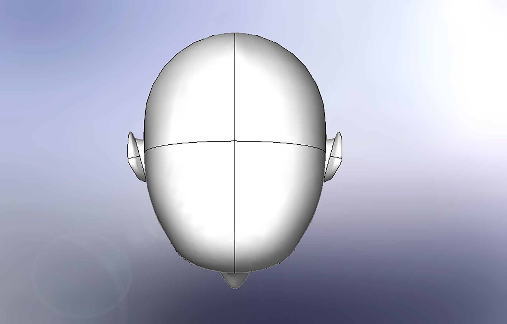 Human Head CAD 3D print model_4