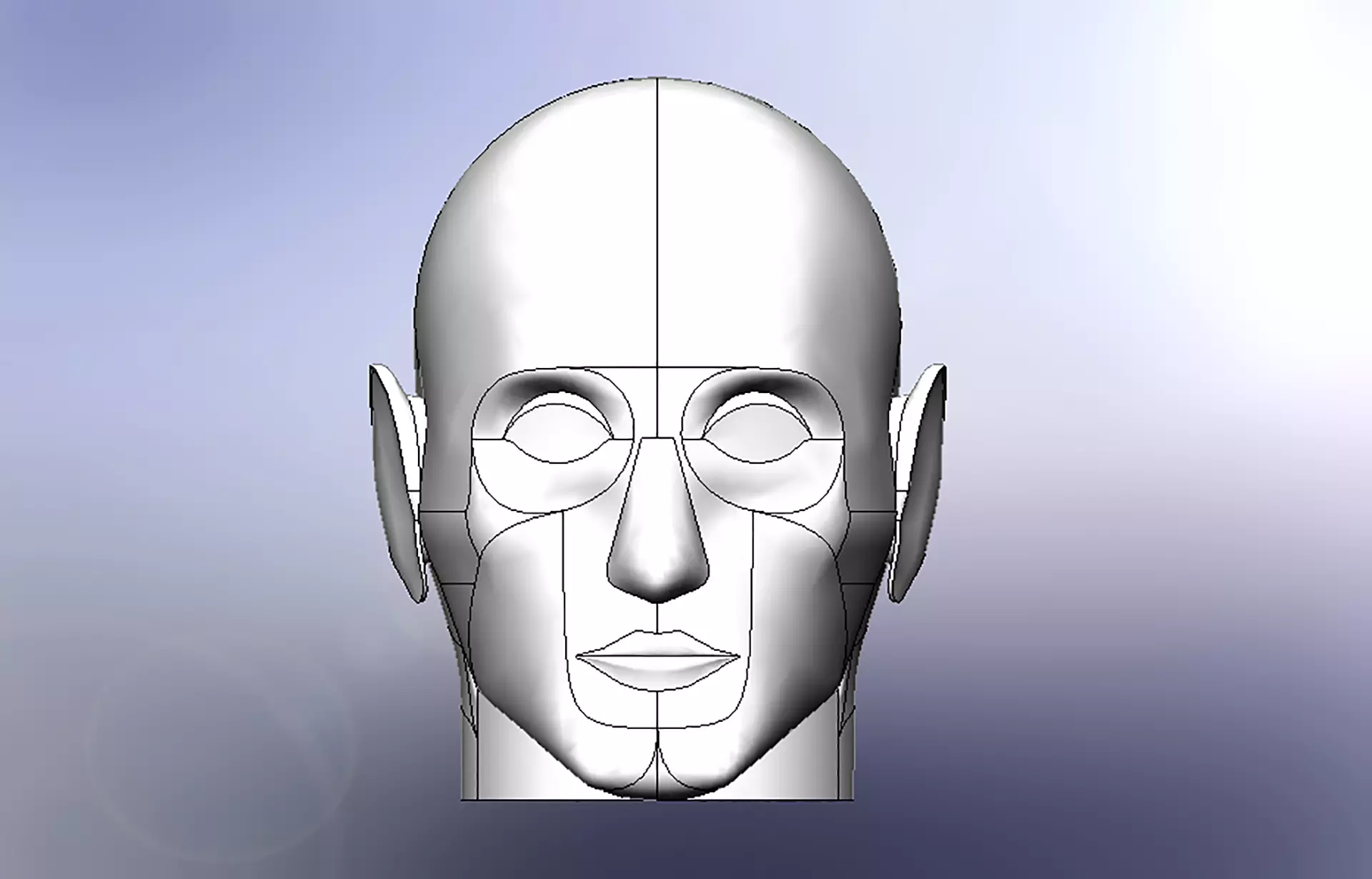 Human Head CAD 3D print model_0