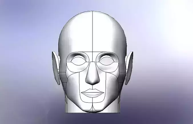 Human Head CAD 3D print model
