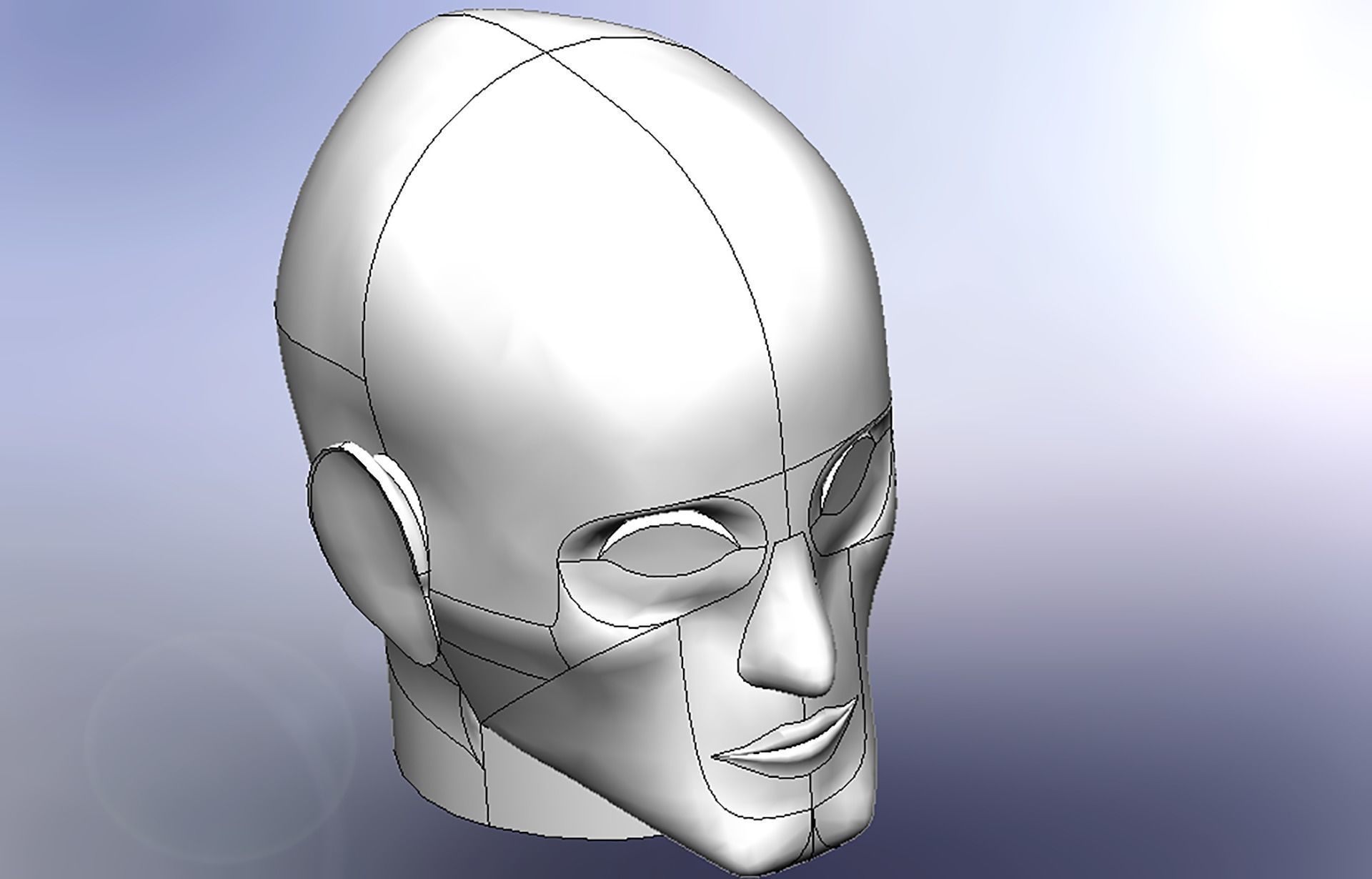 Human Head CAD 3D print model_2