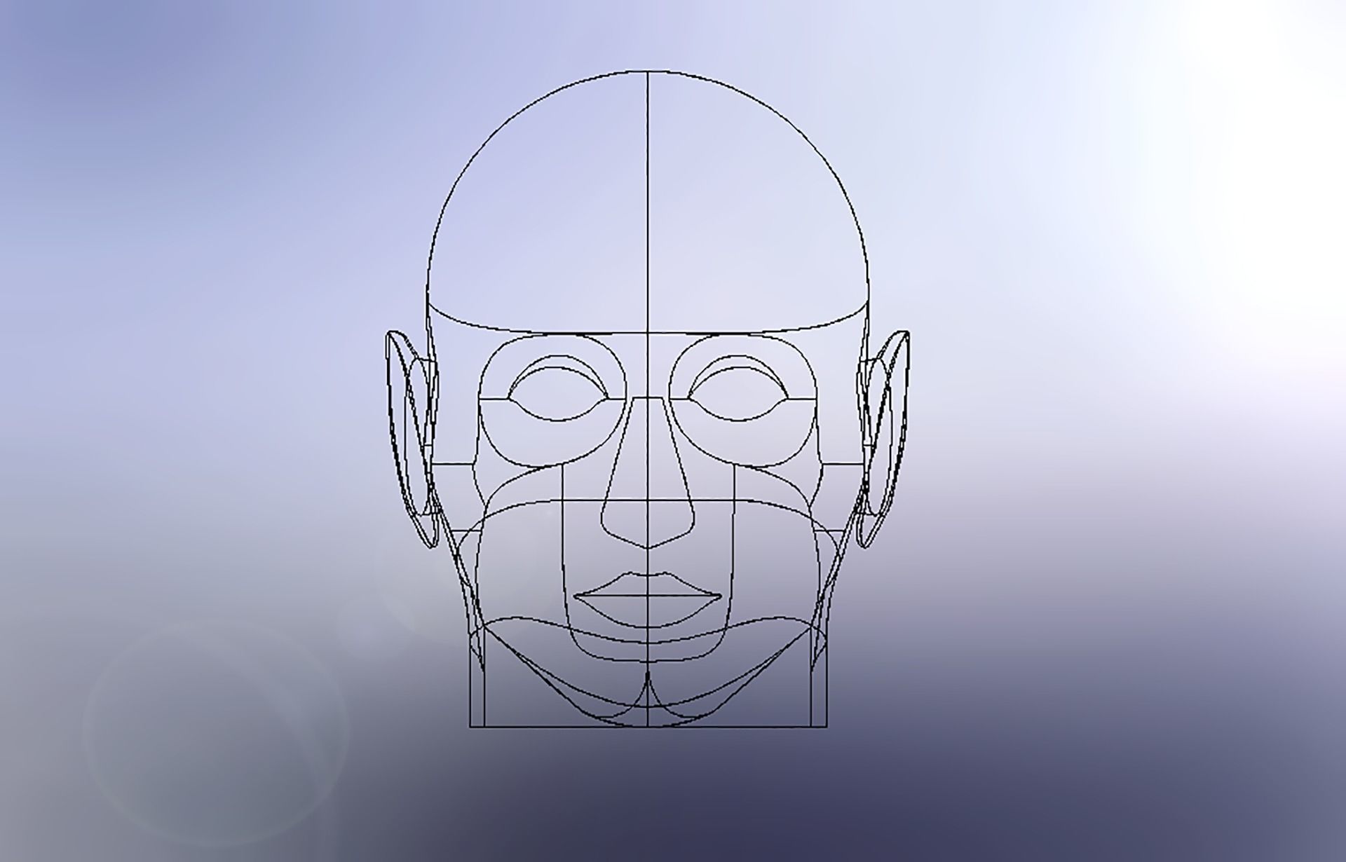Human Head CAD 3D print model_5