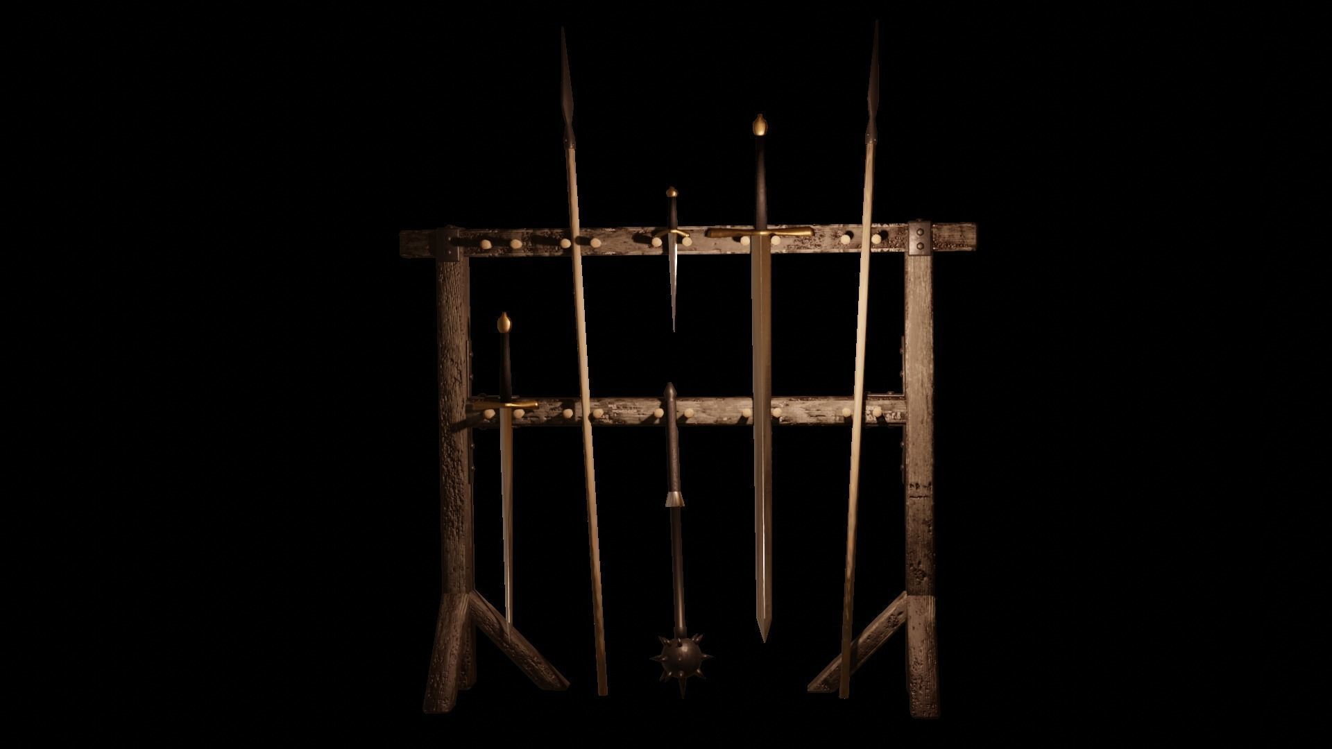 Weapon Rack Low-poly 3D model_2