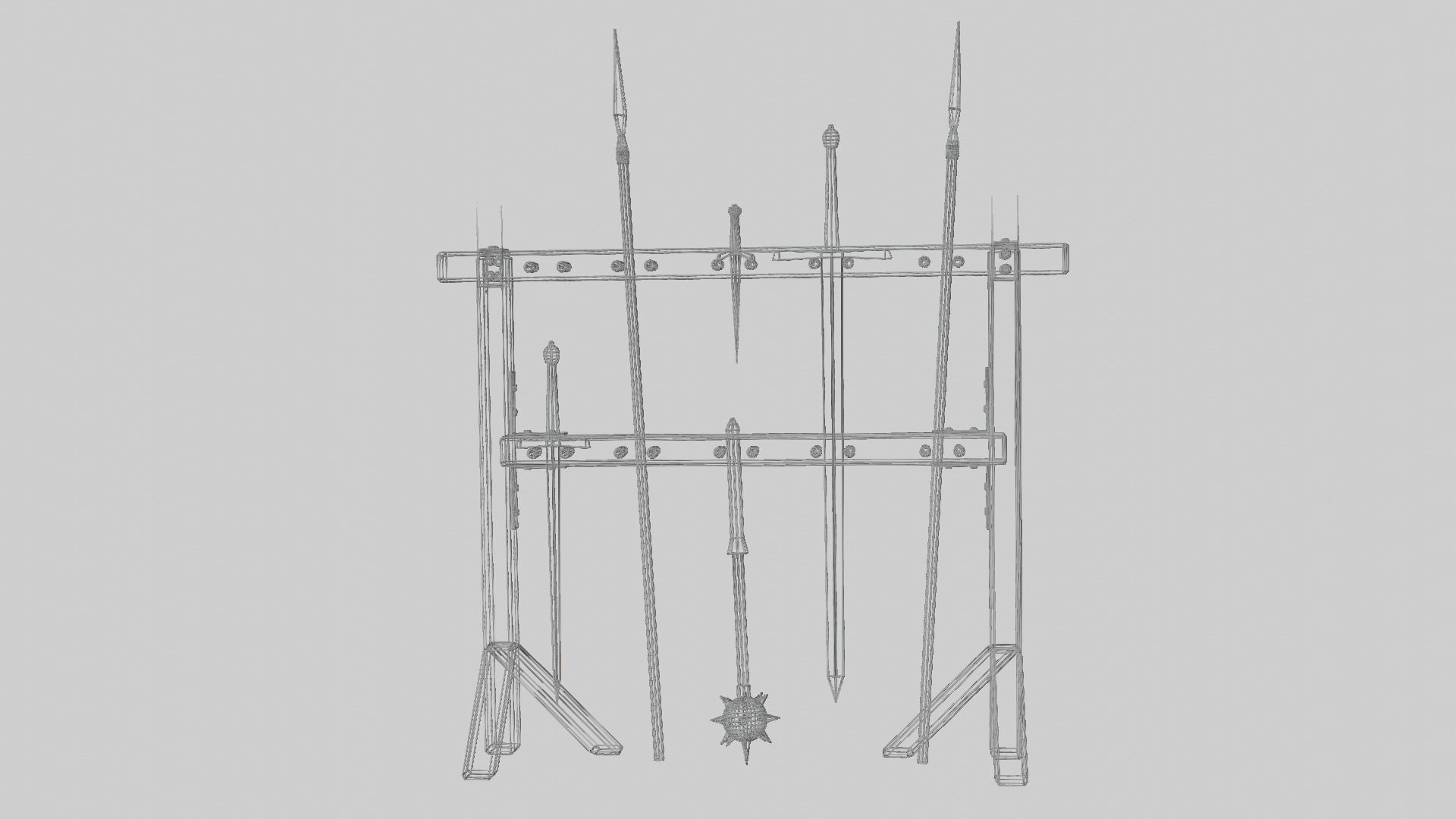 Weapon Rack Low-poly 3D model_4
