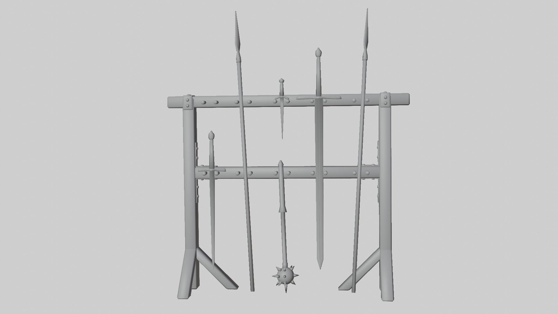 Weapon Rack Low-poly 3D model_3