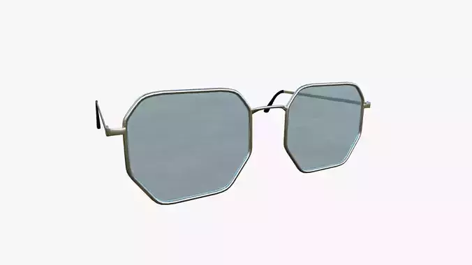 Sunglass H06 Blue Silver - Character Design Fashion Low-poly 3D model