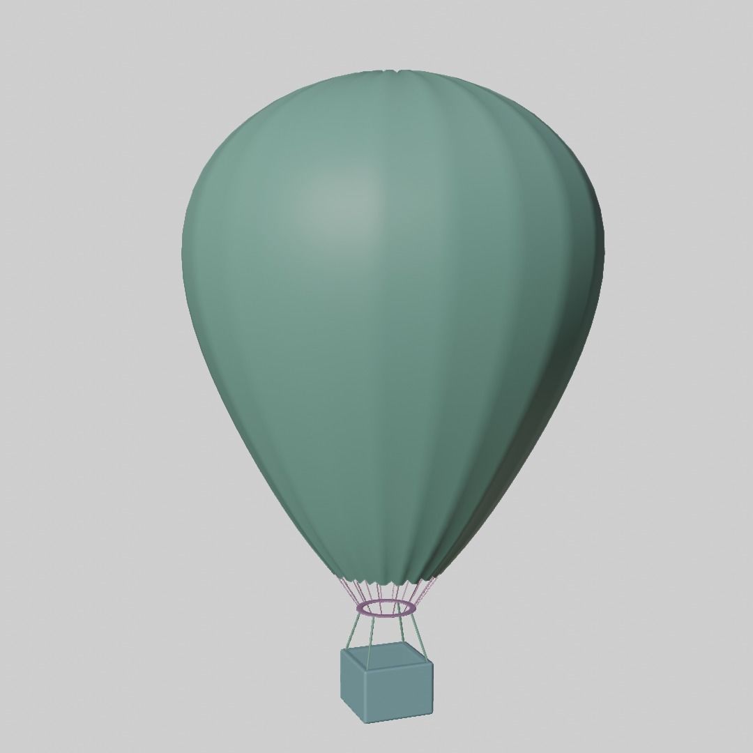 Hot Air Balloon Free low-poly 3D model_3