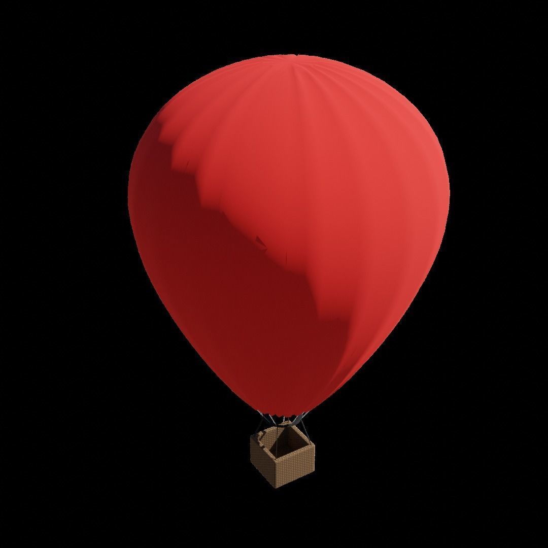 Hot Air Balloon Free low-poly 3D model_2