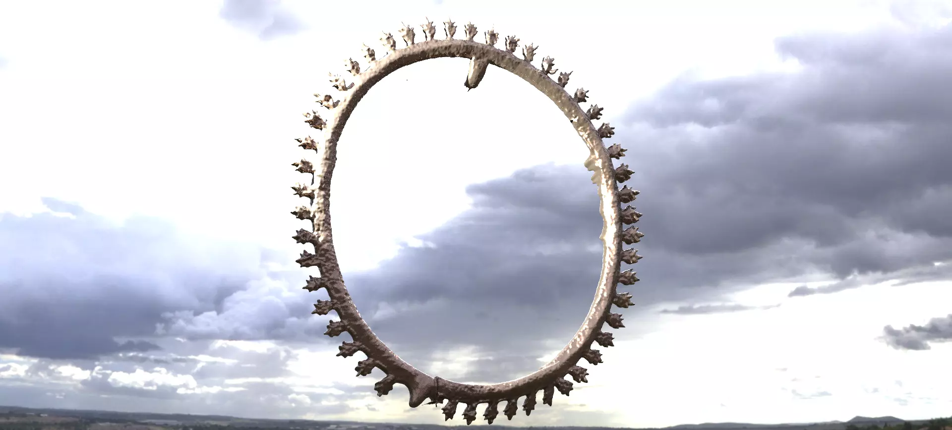 Sun ring low poly  3D model_0