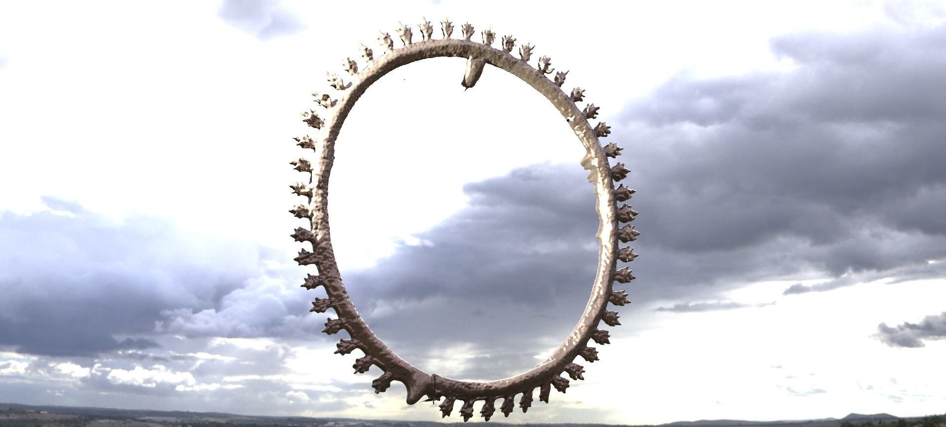 Sun ring low poly  3D model_1