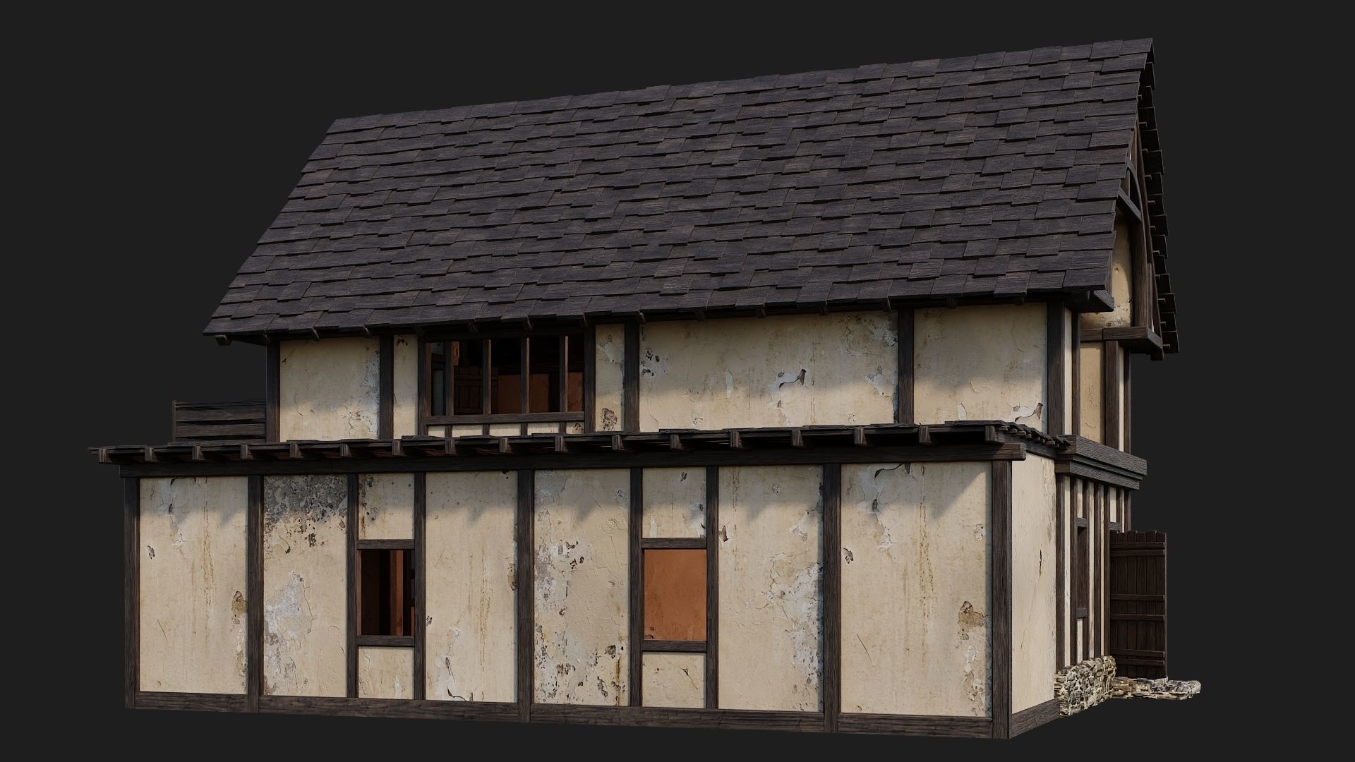 Old Medieval House 4K Textures GameReady 131 Low-poly 3D model_10