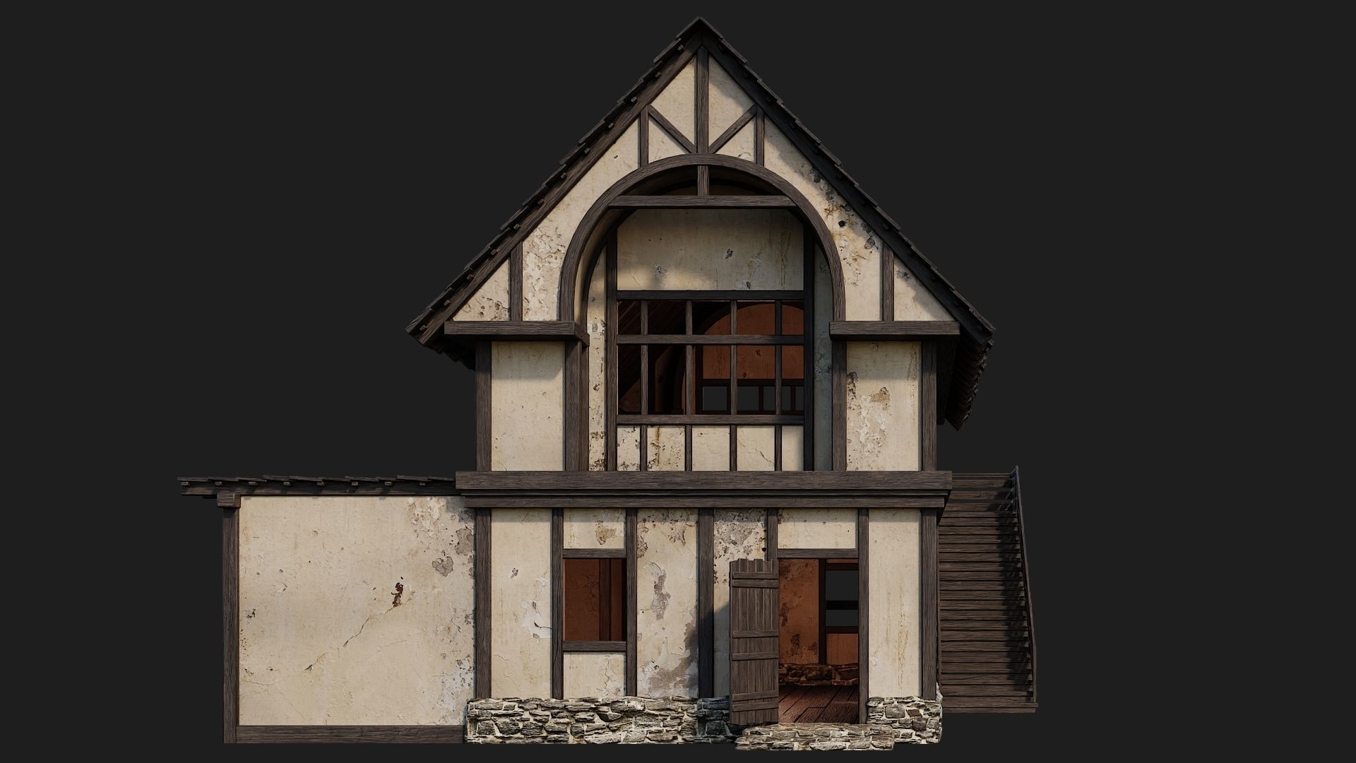 Old Medieval House 4K Textures GameReady 131 Low-poly 3D model_2