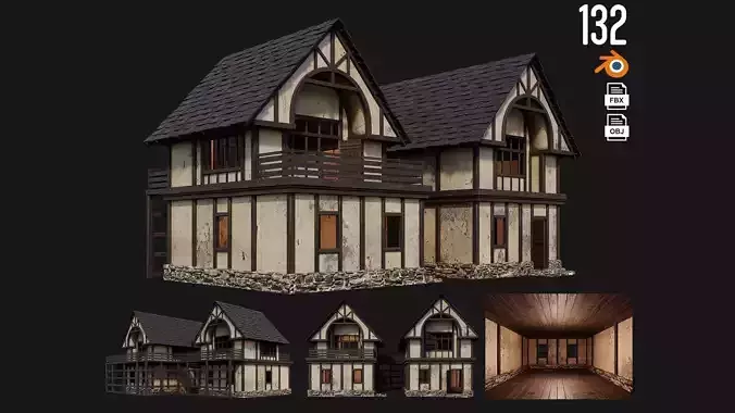 Old Medieval House 4K Textures GameReady 132