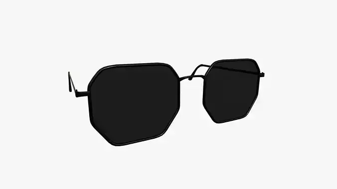 Sunglass H08 Full Black - Character Design Fashion Low-poly 3D model