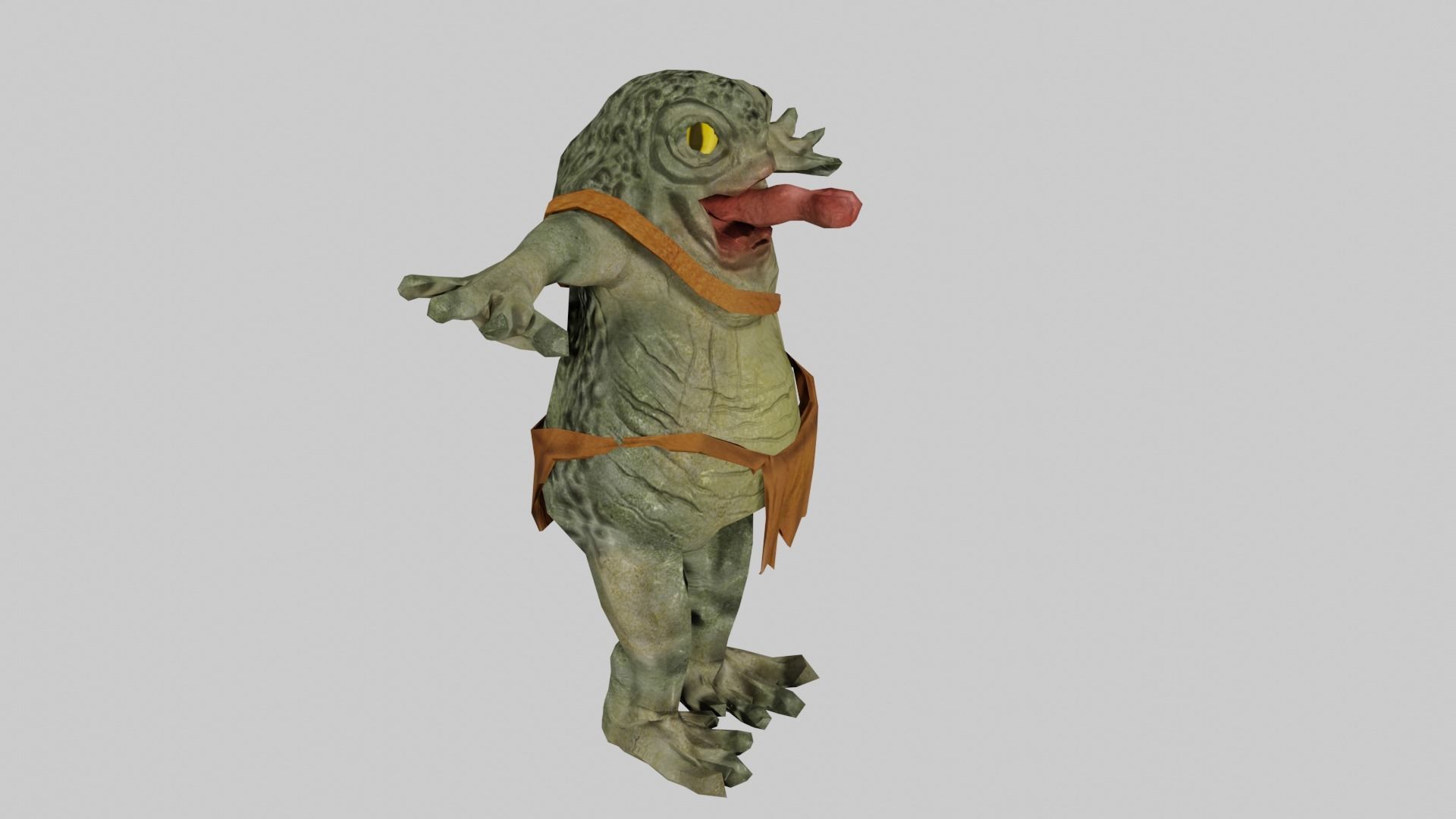Frog Humanoid Warrior Low-poly 3D model_5