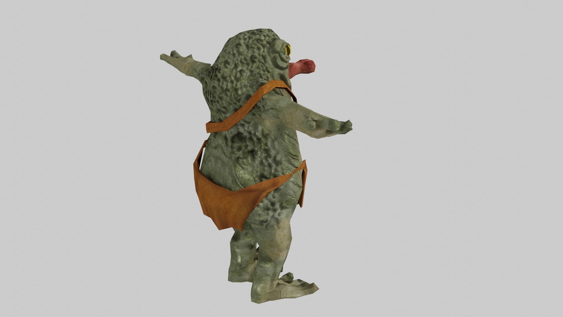 Frog Humanoid Warrior Low-poly 3D model_4