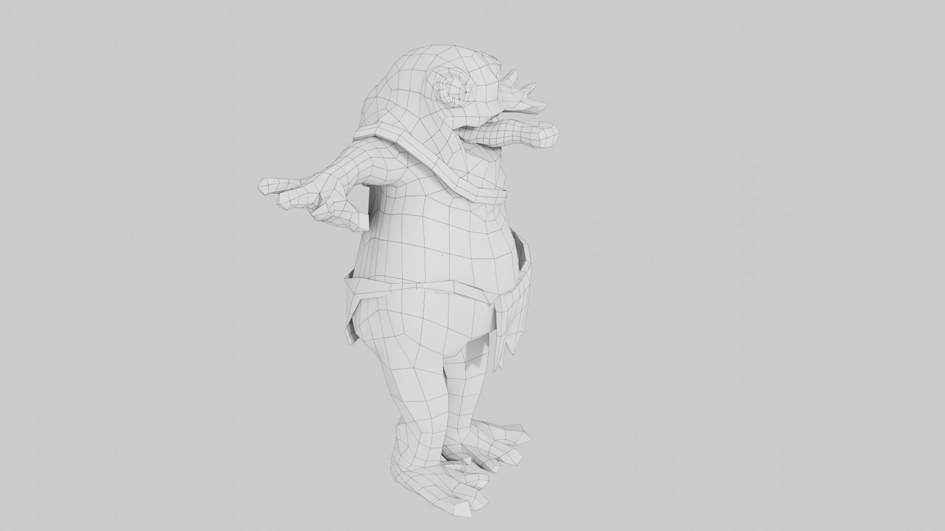 Frog Humanoid Warrior Low-poly 3D model_6