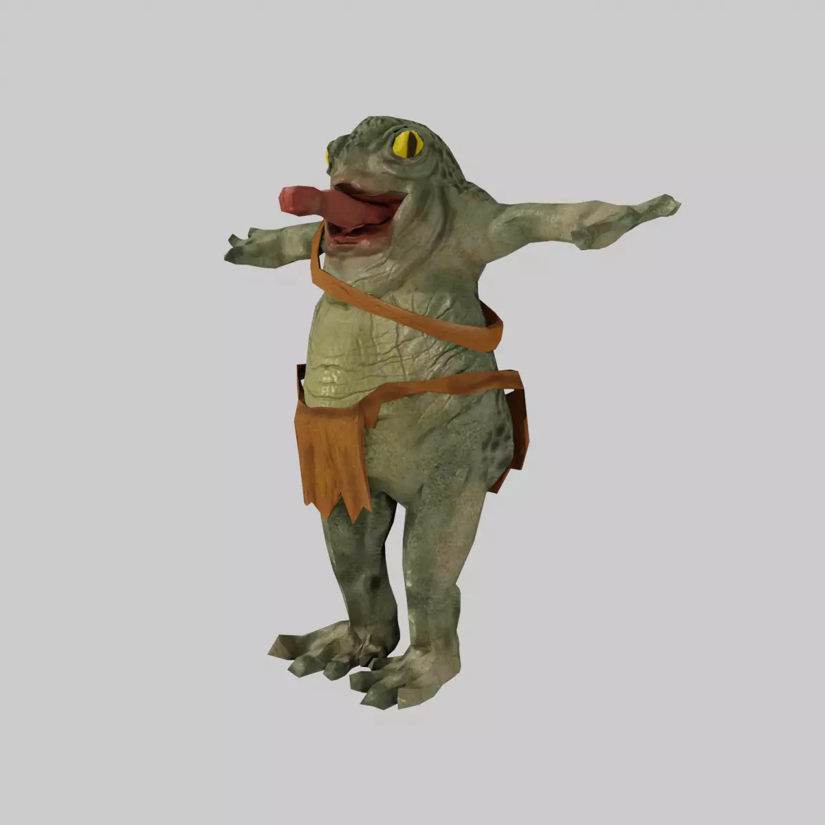 Frog Humanoid Warrior Low-poly 3D model_0