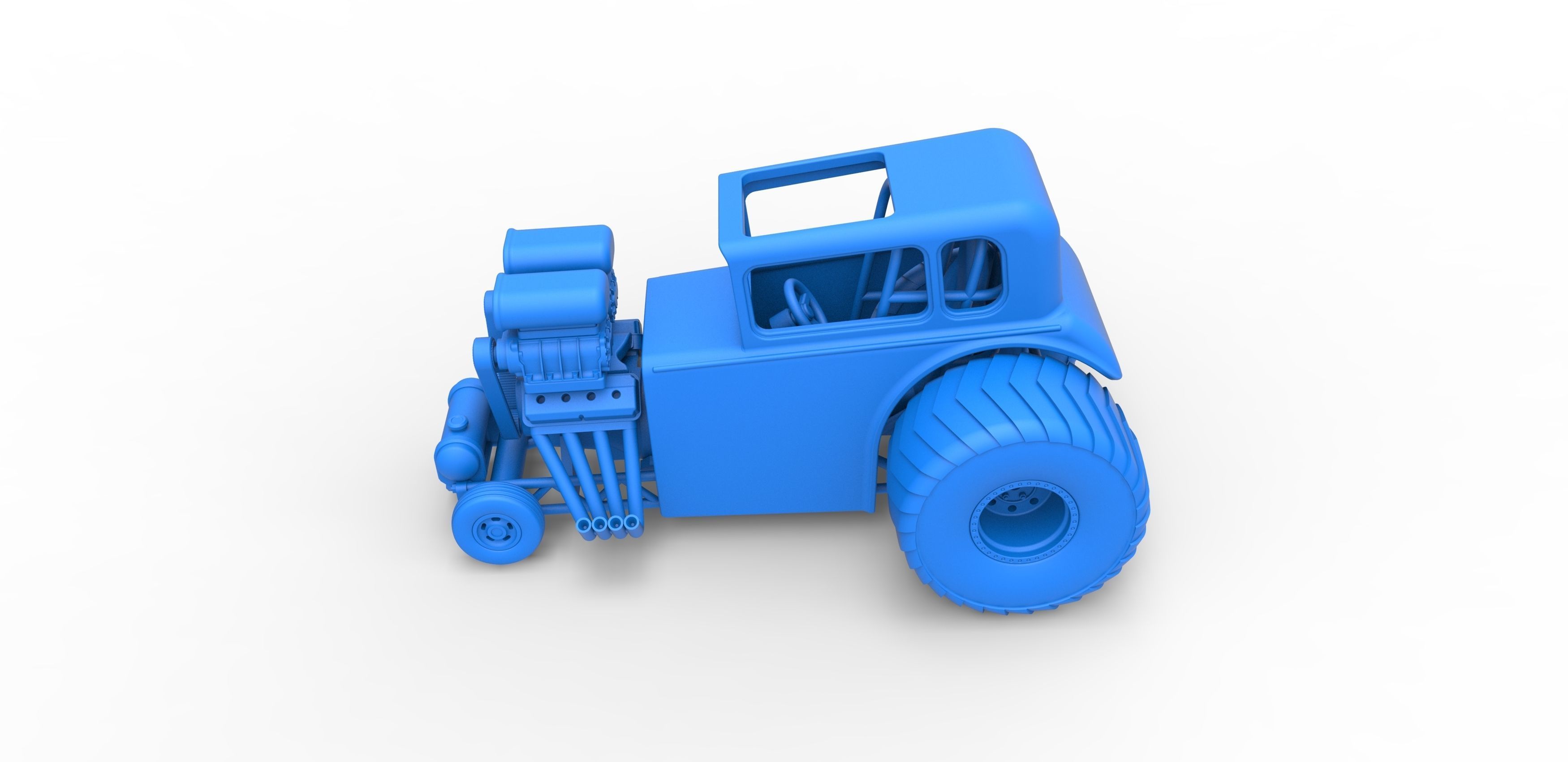 Mini Rod pulling tractor 5 Scale 1 to 25 3D print model_23