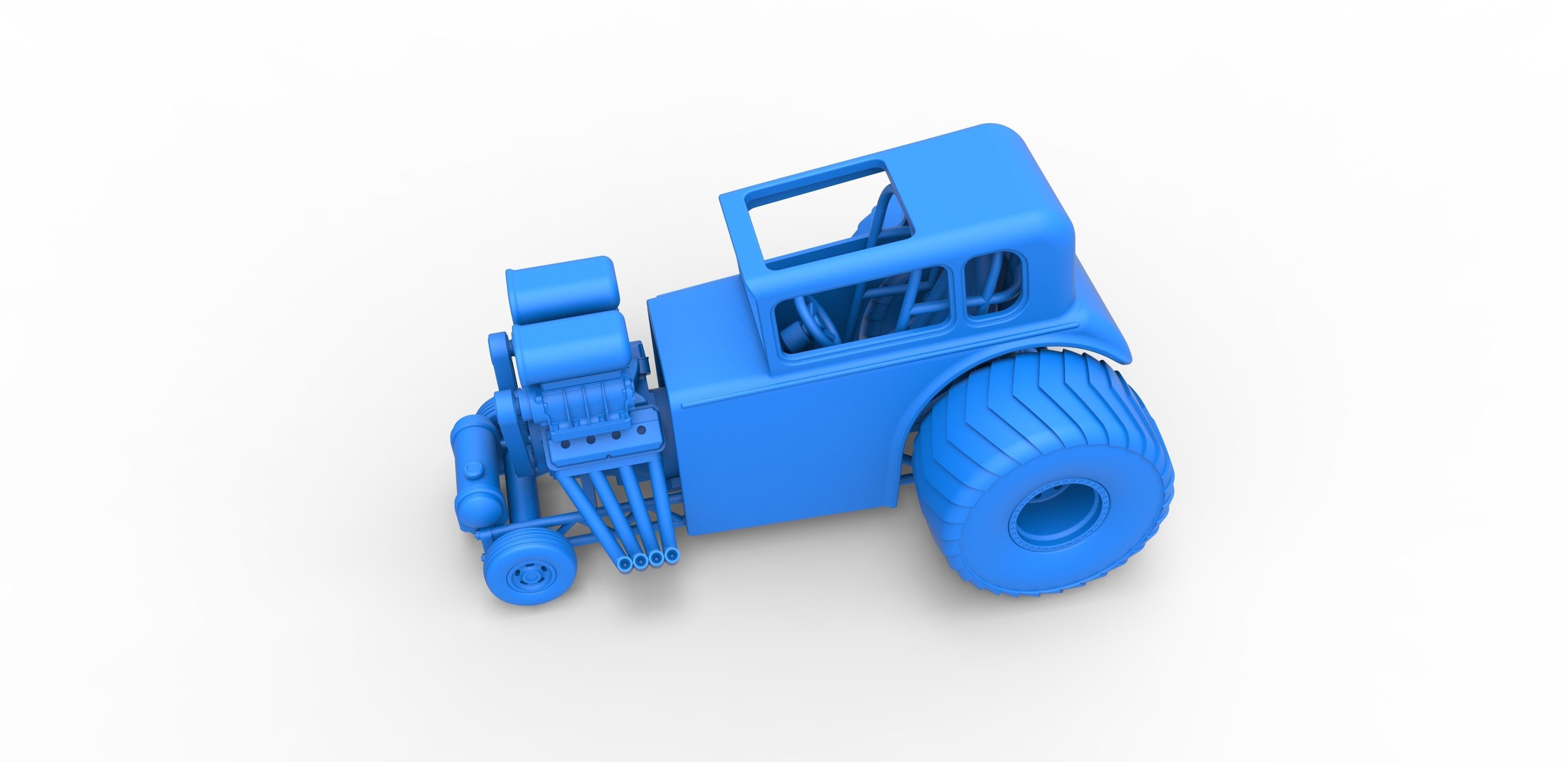 Mini Rod pulling tractor 5 Scale 1 to 25 3D print model_16