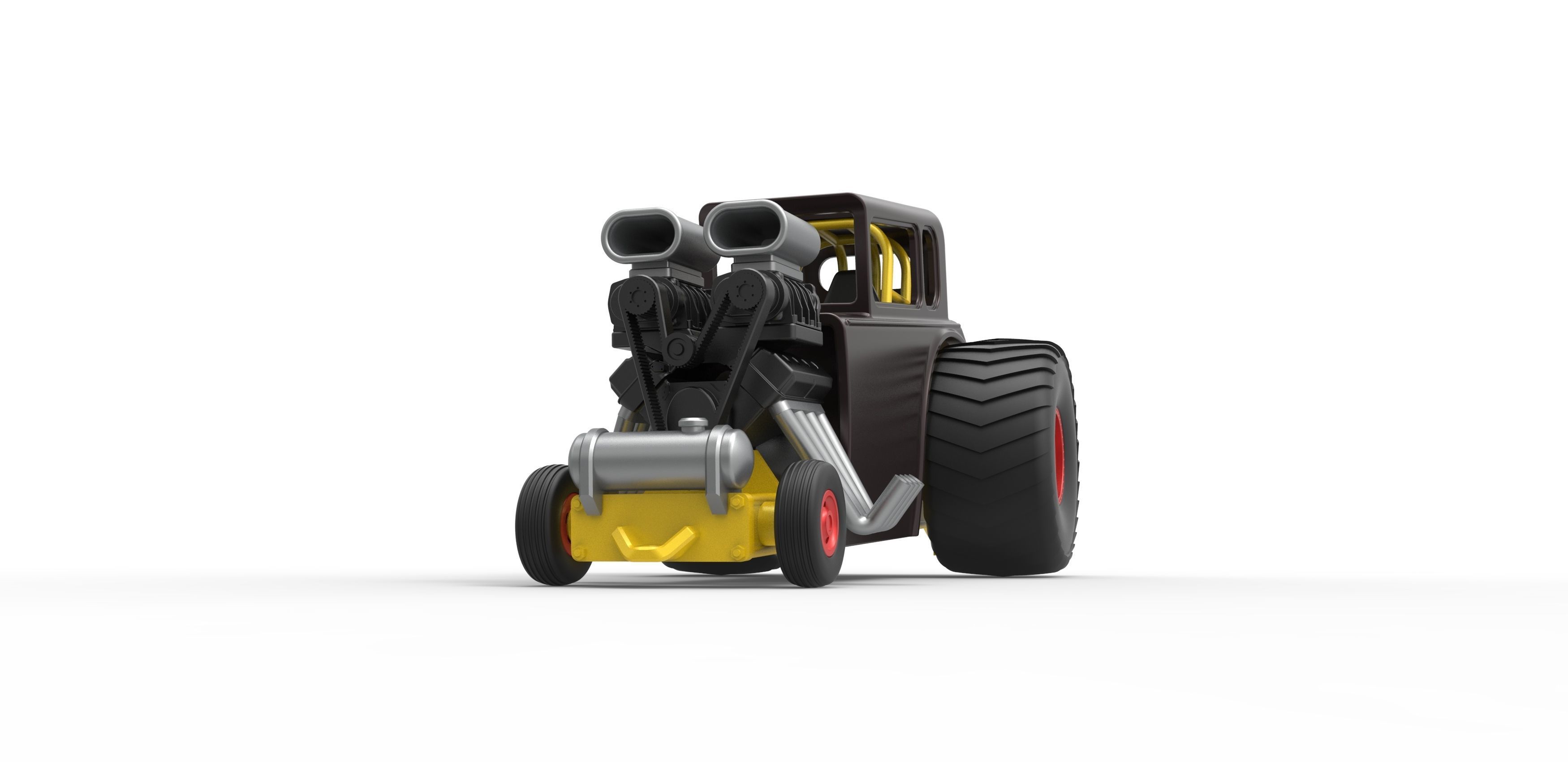 Mini Rod pulling tractor 5 Scale 1 to 25 3D print model_5