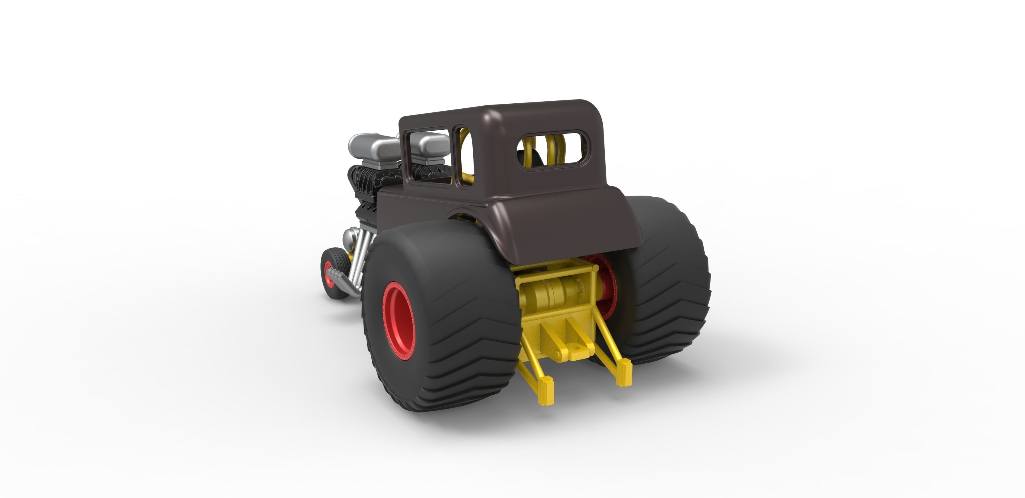 Mini Rod pulling tractor 5 Scale 1 to 25 3D print model_12