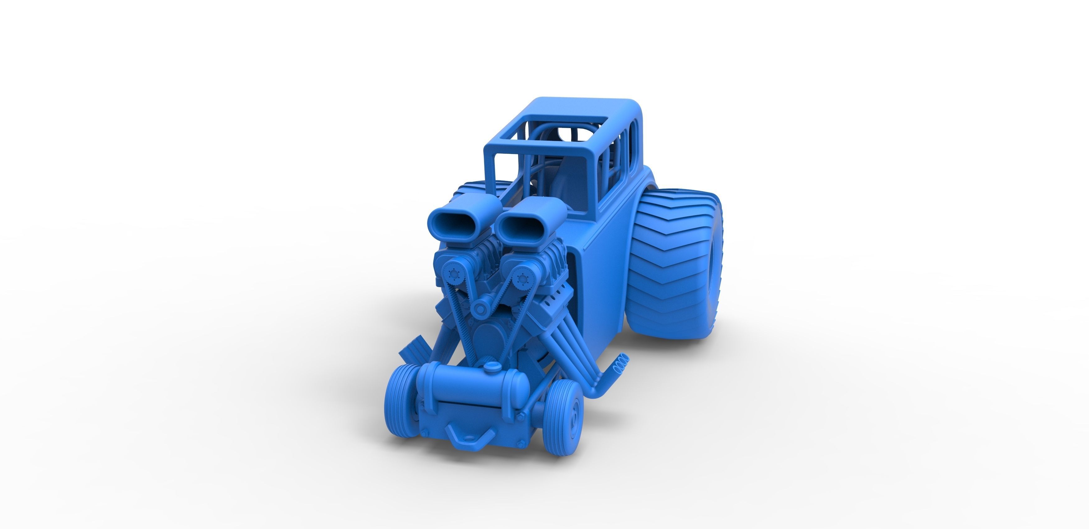 Mini Rod pulling tractor 5 Scale 1 to 25 3D print model_18
