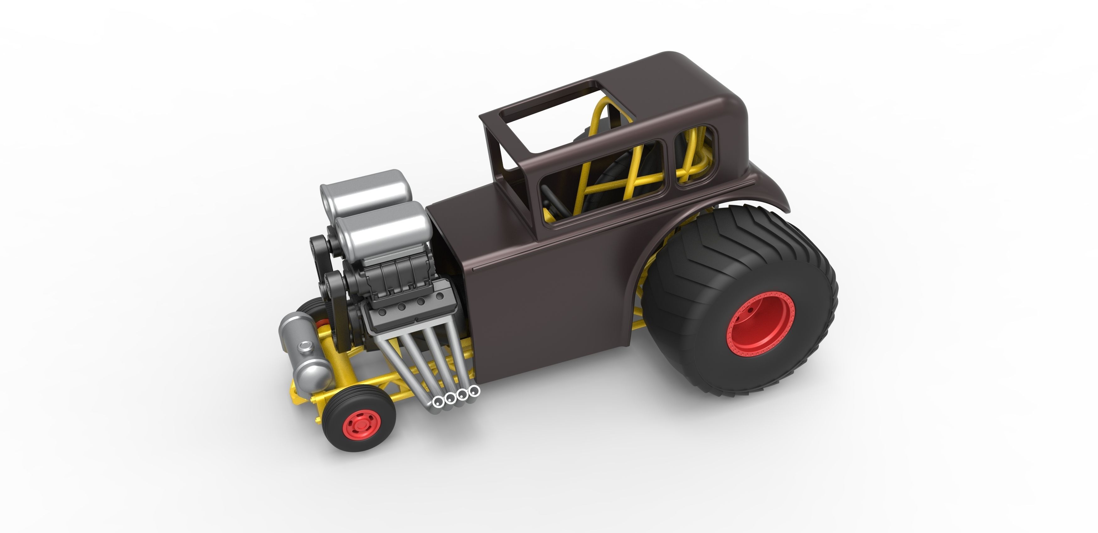 Mini Rod pulling tractor 5 Scale 1 to 25 3D print model_2