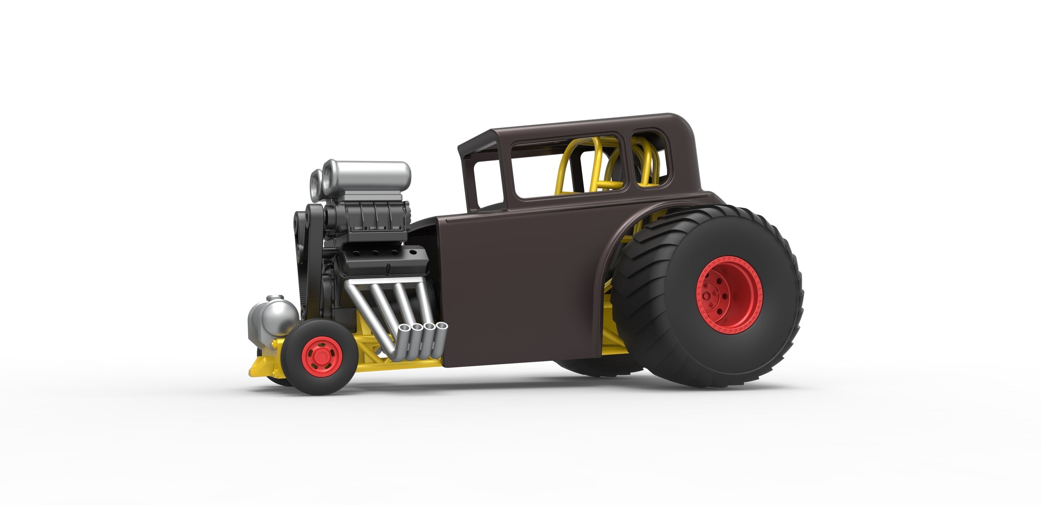 Mini Rod pulling tractor 5 Scale 1 to 25 3D print model_3