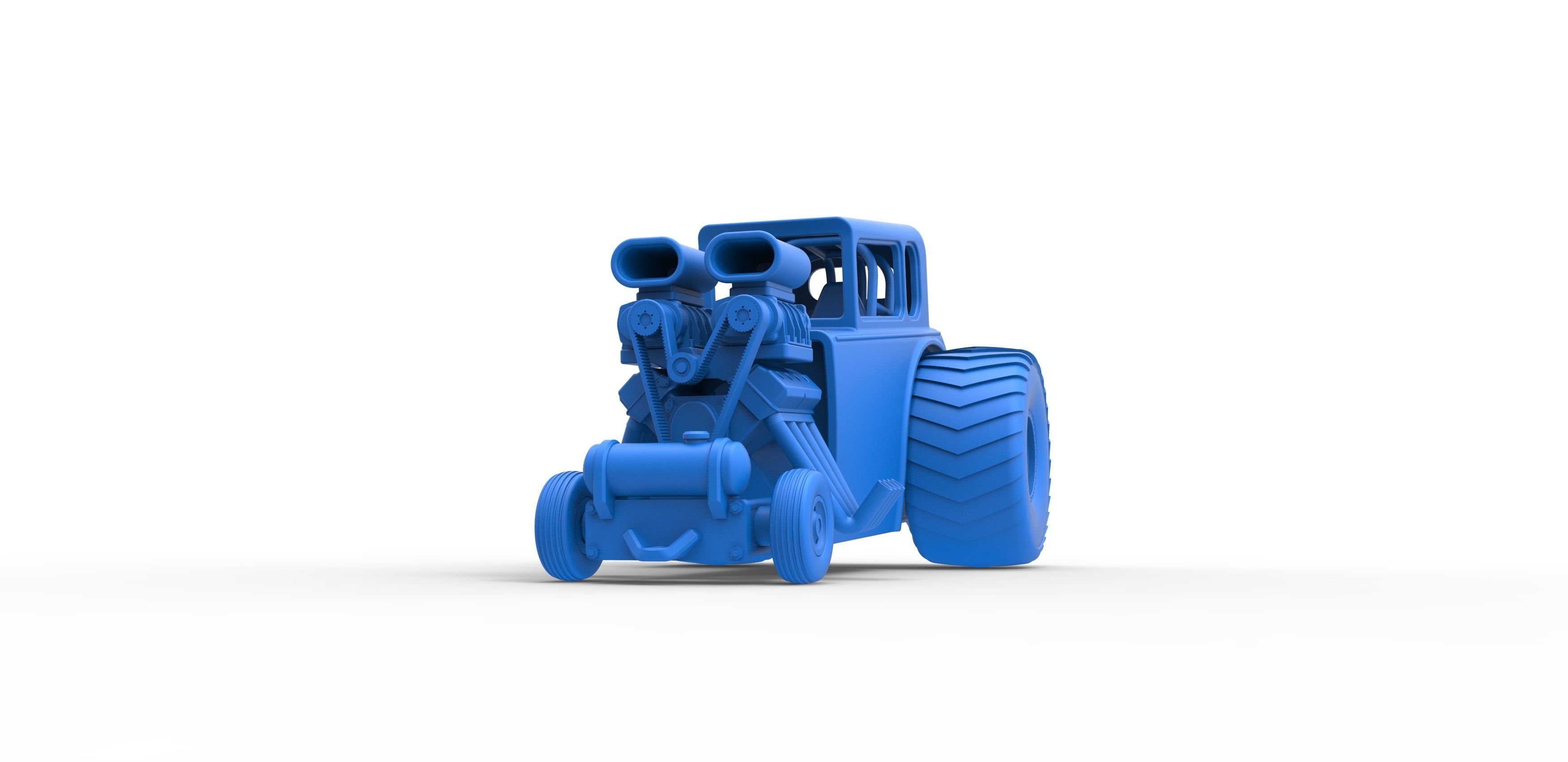 Mini Rod pulling tractor 5 Scale 1 to 25 3D print model_19