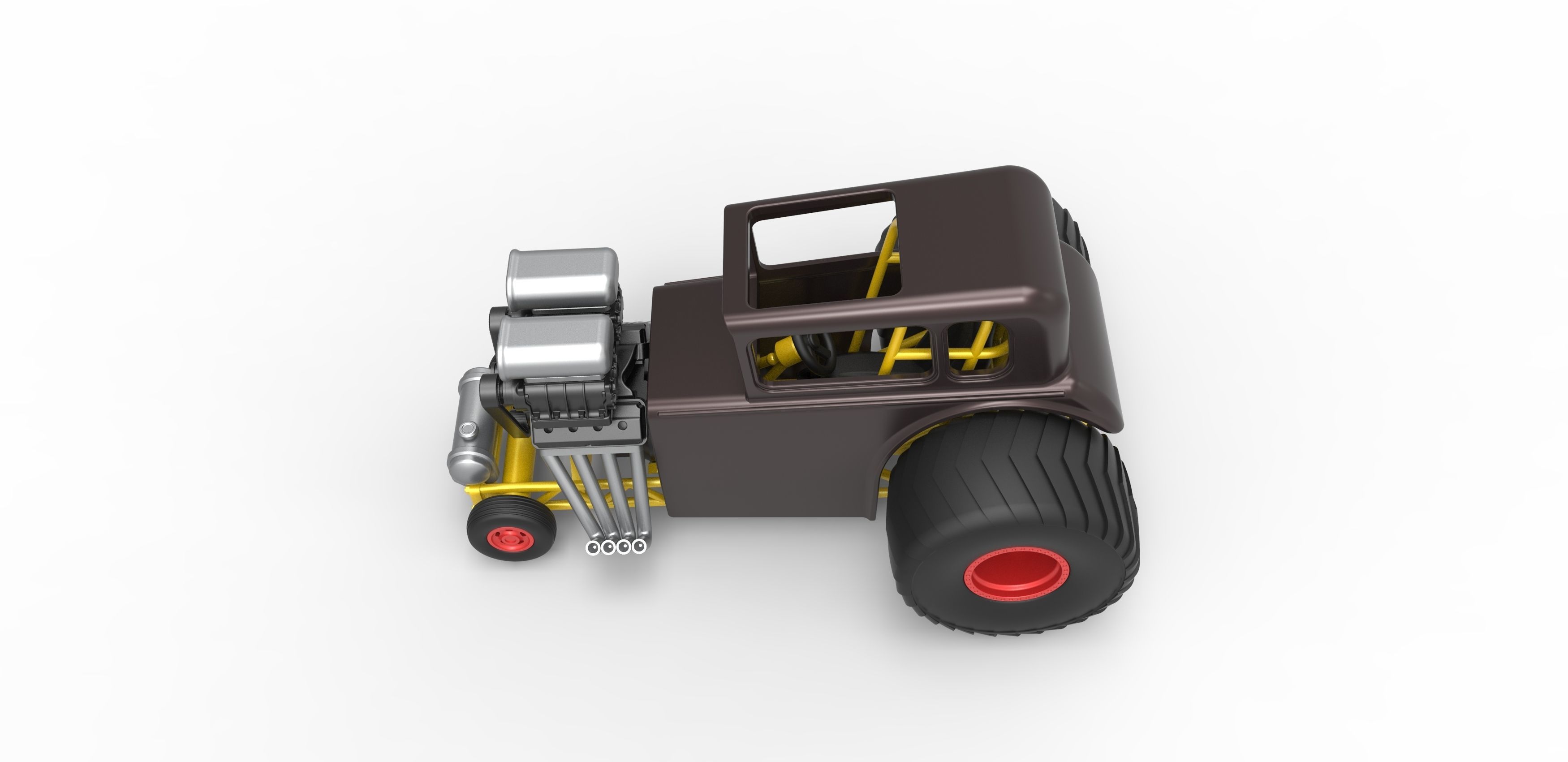 Mini Rod pulling tractor 5 Scale 1 to 25 3D print model_9