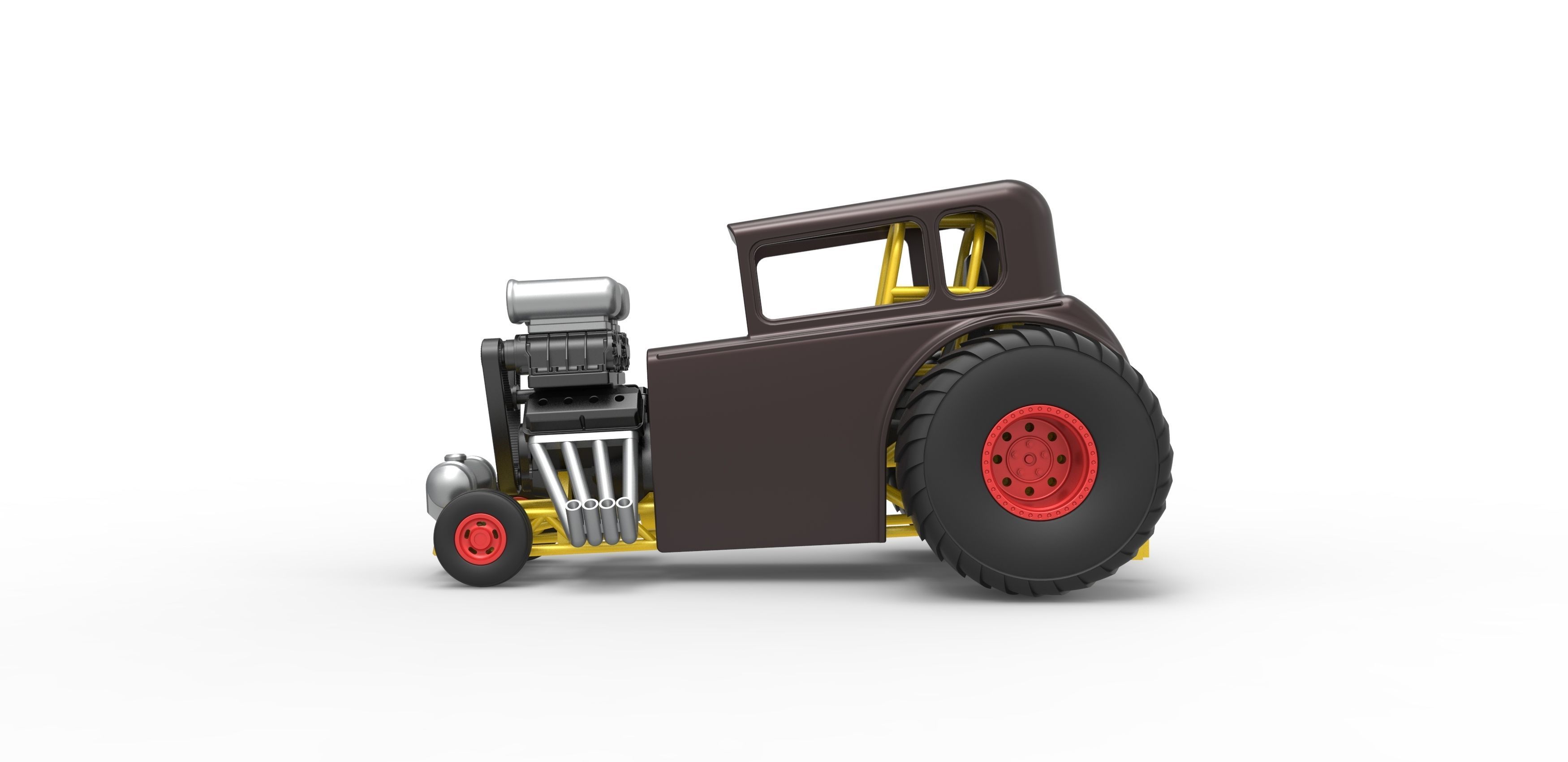 Mini Rod pulling tractor 5 Scale 1 to 25 3D print model_8