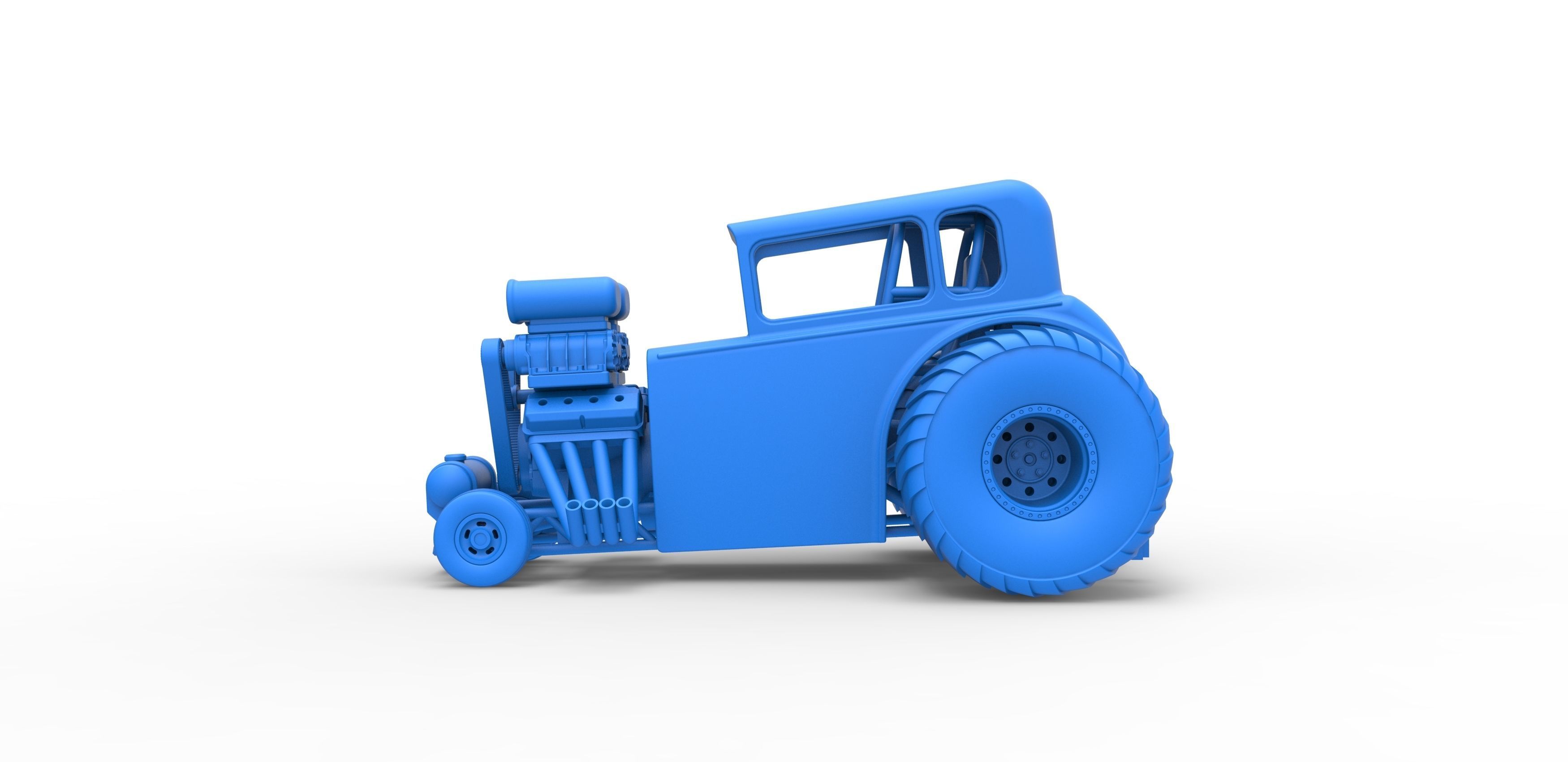 Mini Rod pulling tractor 5 Scale 1 to 25 3D print model_22