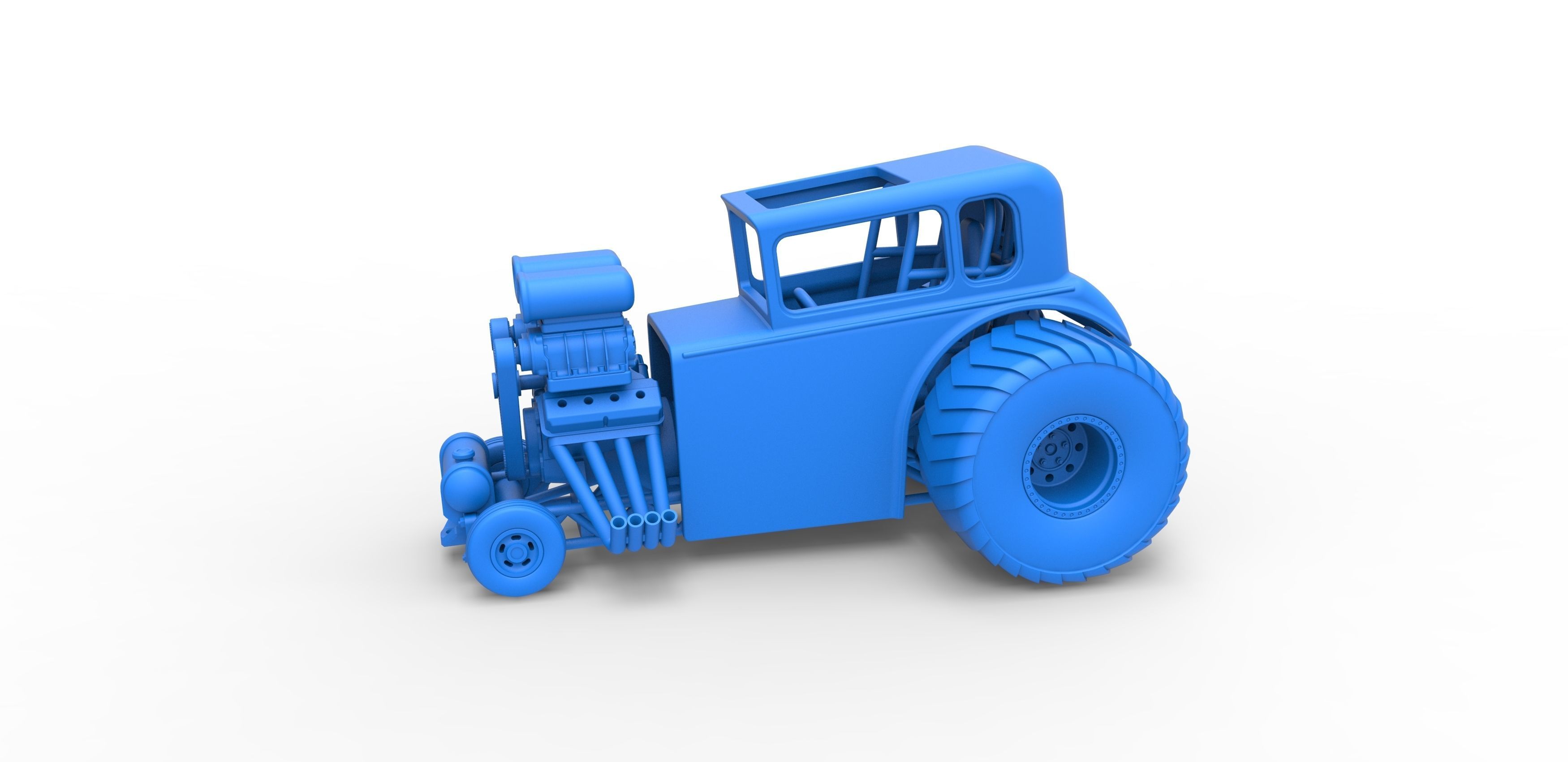 Mini Rod pulling tractor 5 Scale 1 to 25 3D print model_15