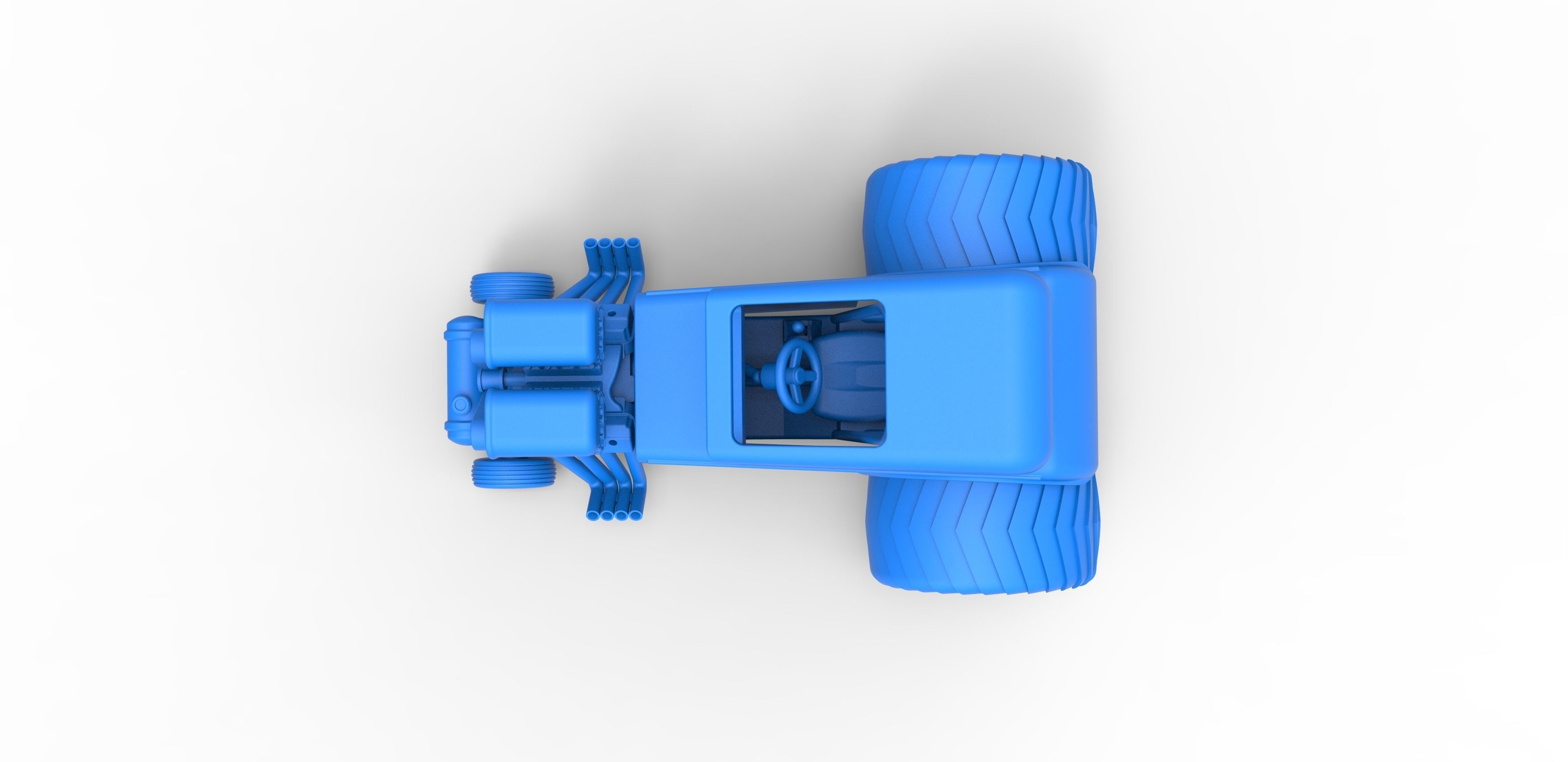 Mini Rod pulling tractor 5 Scale 1 to 25 3D print model_24