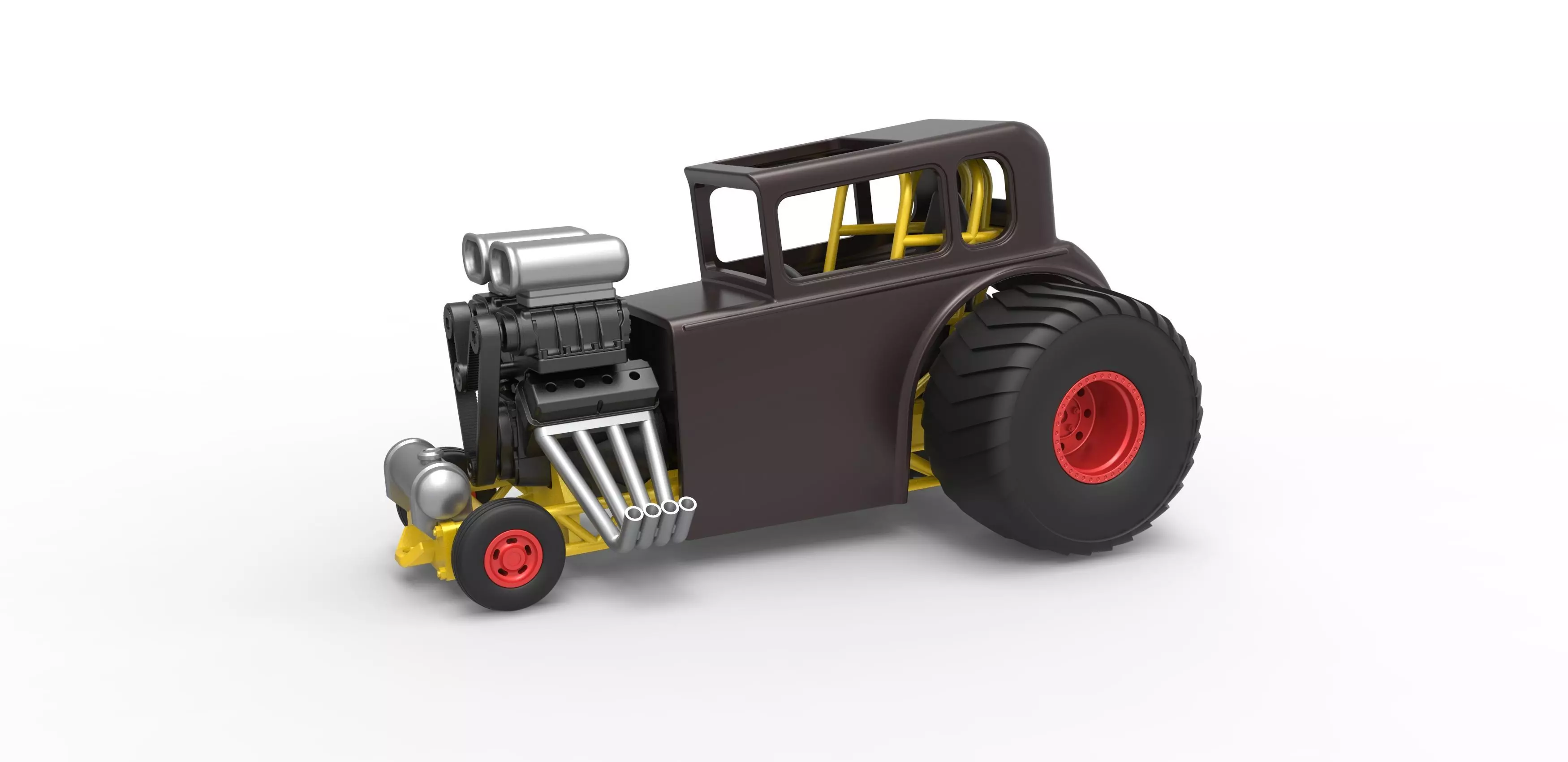 Mini Rod pulling tractor 5 Scale 1 to 25 3D print model_0
