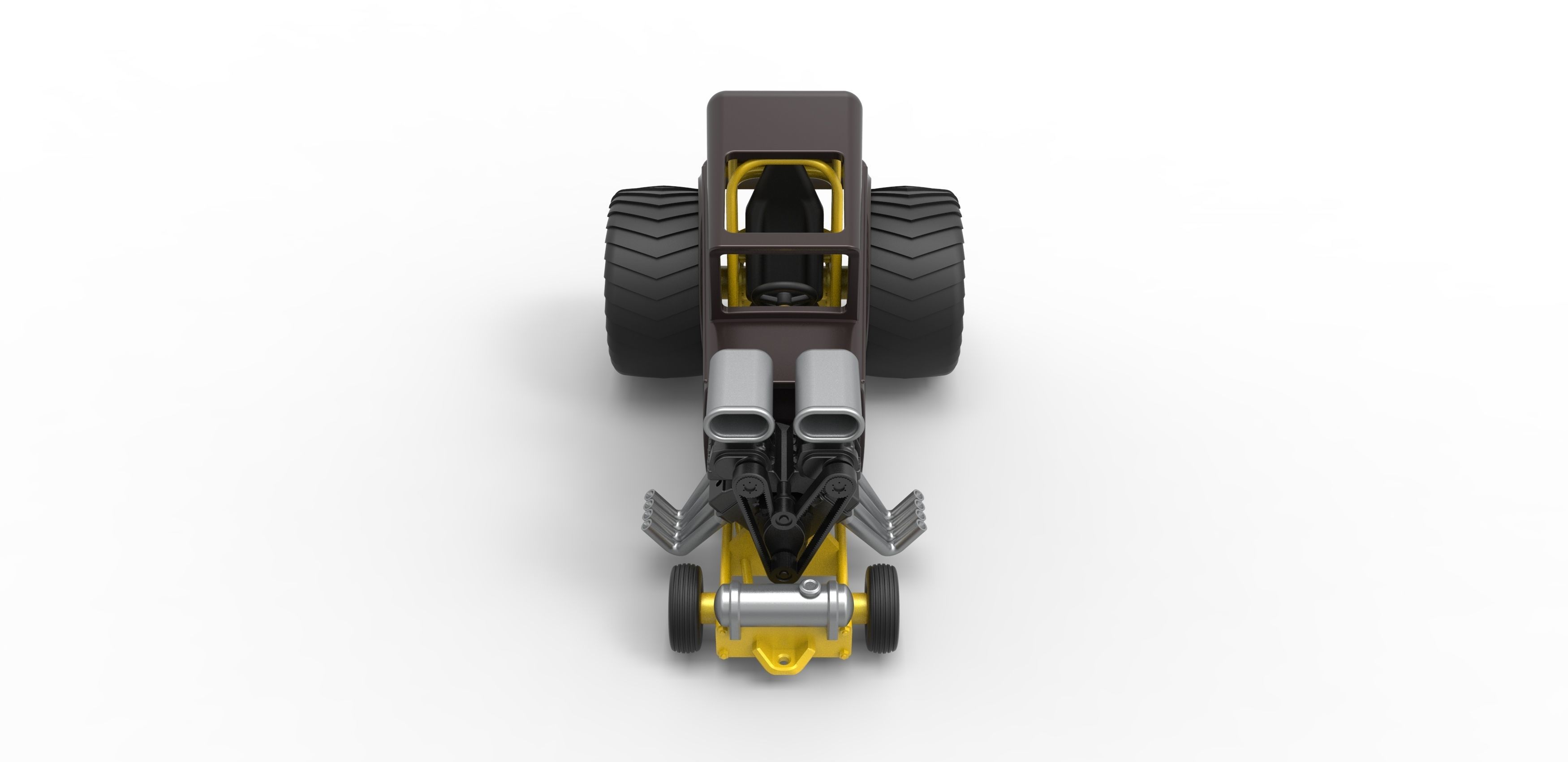 Mini Rod pulling tractor 5 Scale 1 to 25 3D print model_6