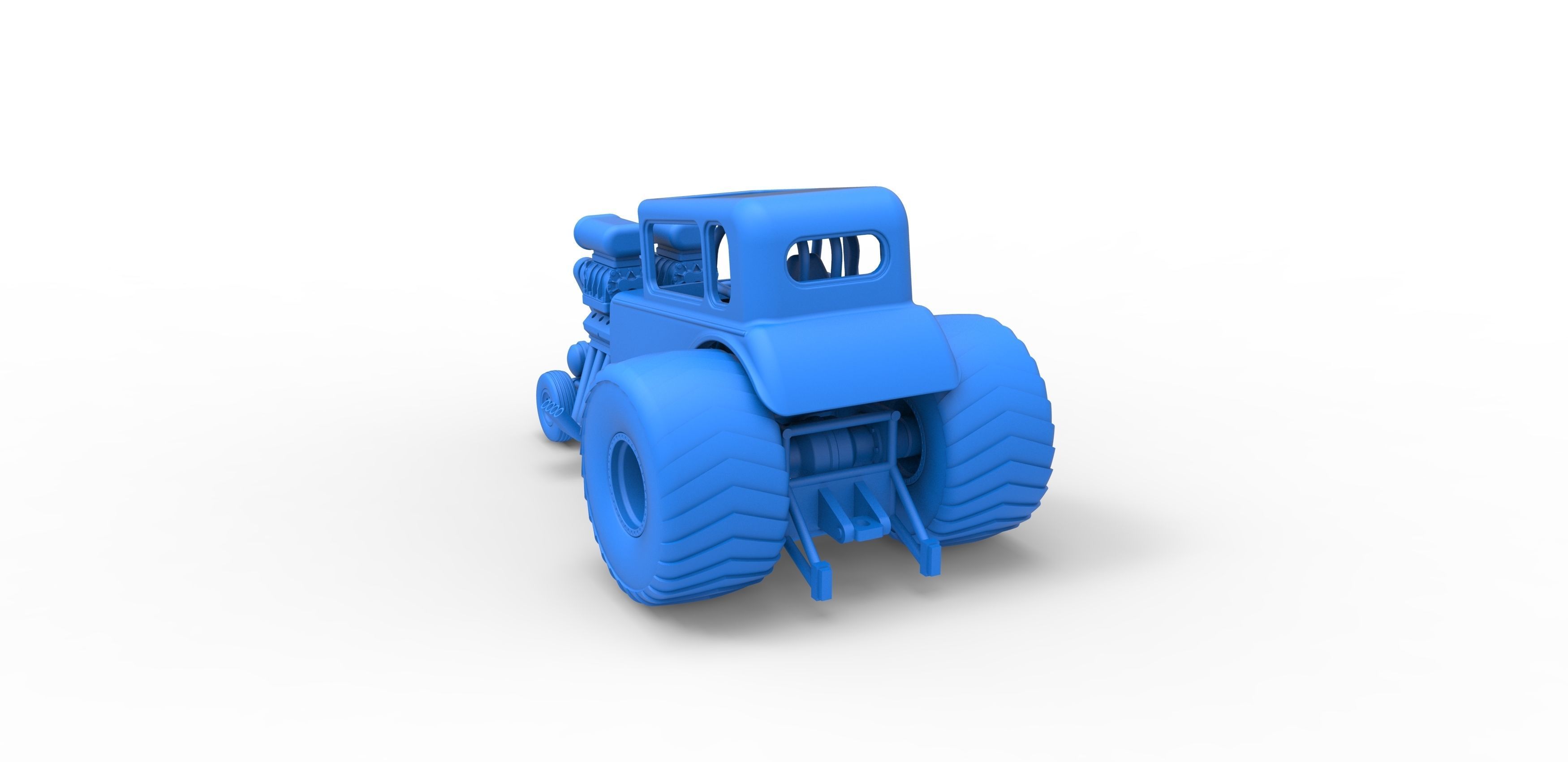 Mini Rod pulling tractor 5 Scale 1 to 25 3D print model_26