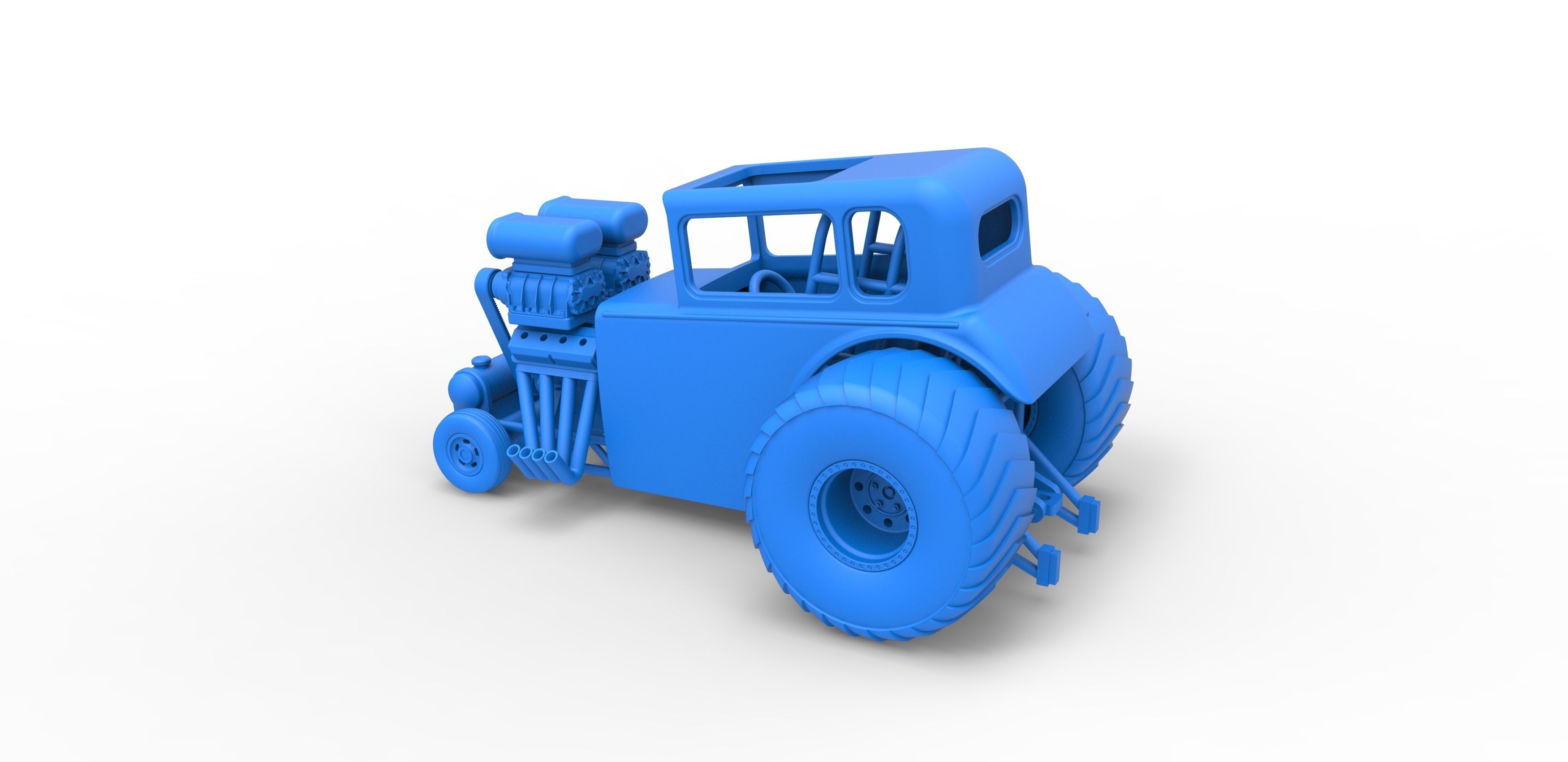Mini Rod pulling tractor 5 Scale 1 to 25 3D print model_25