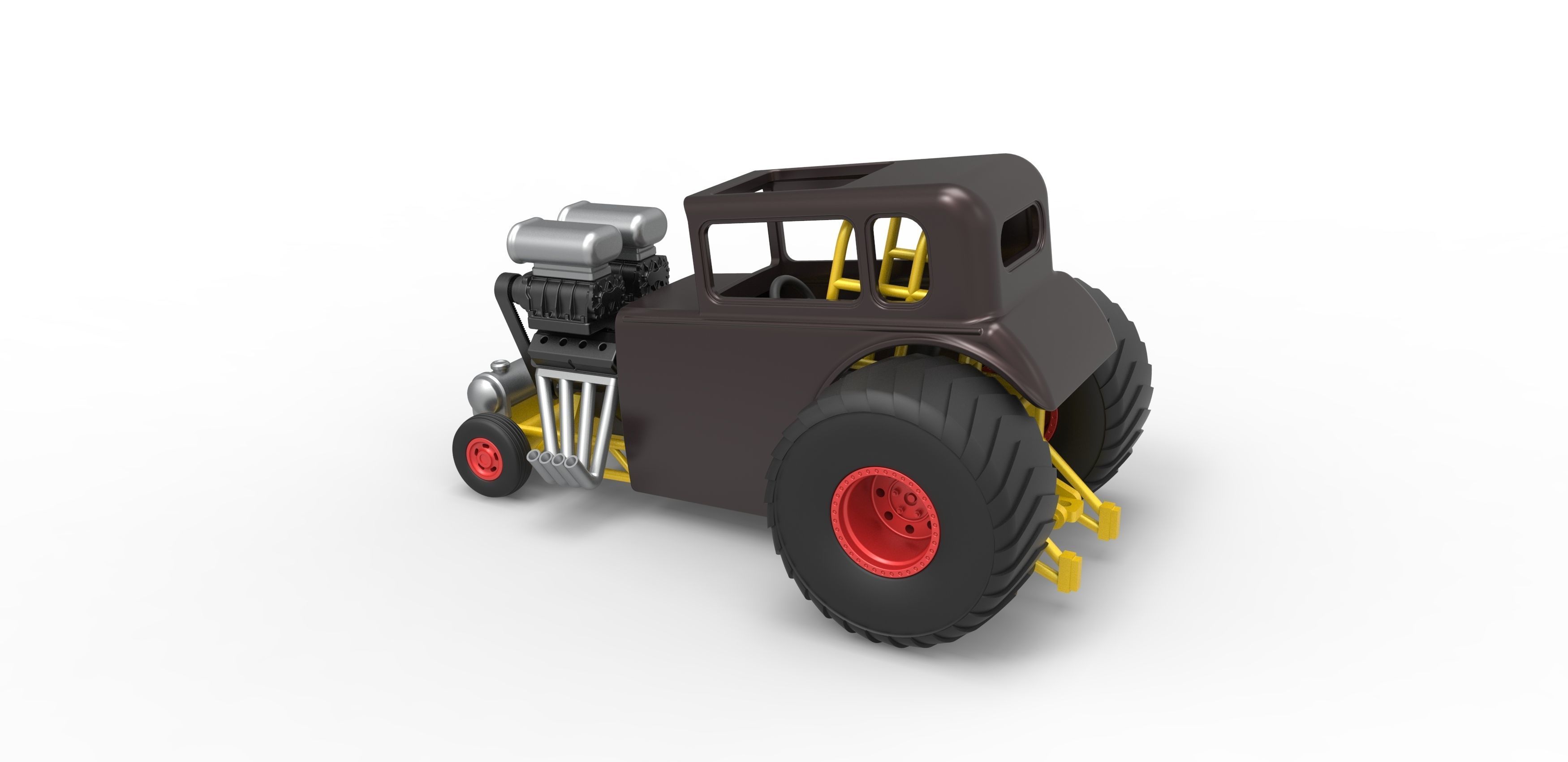 Mini Rod pulling tractor 5 Scale 1 to 25 3D print model_11