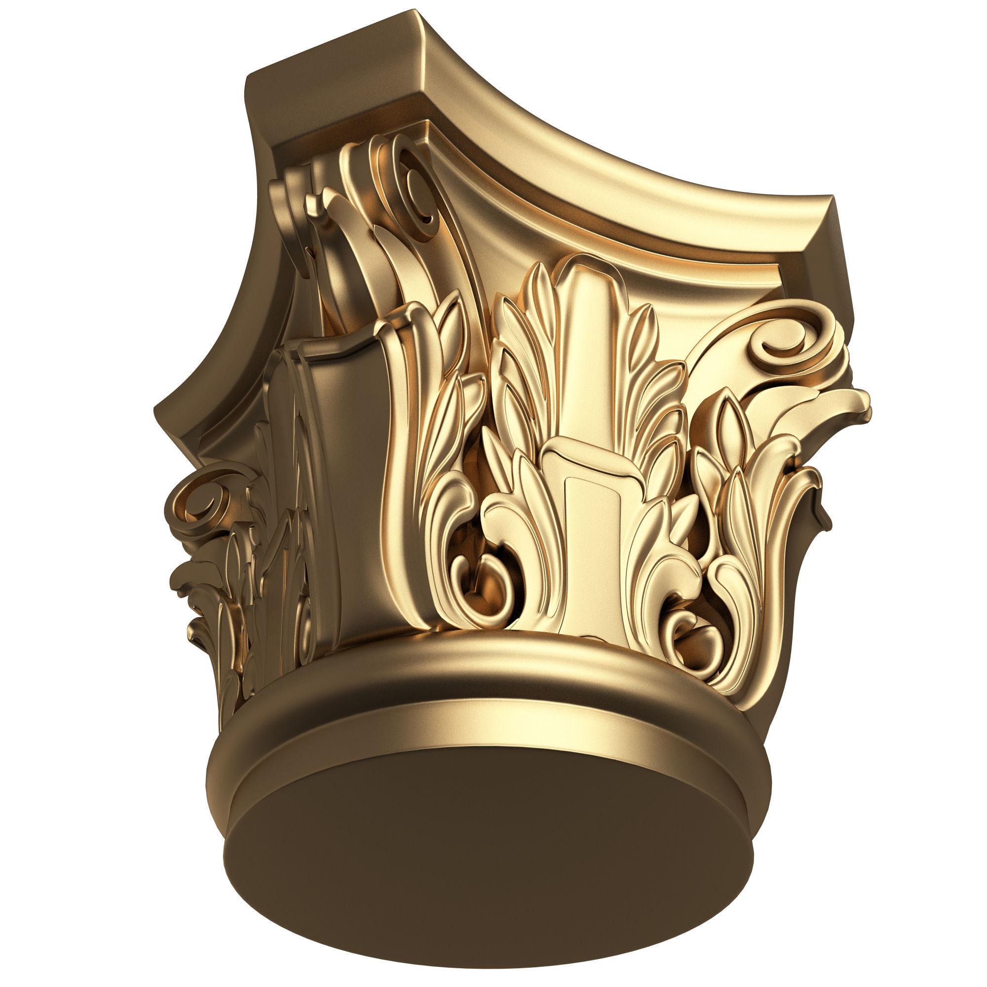 Carved Capital 0202 Low-poly 3D model_3