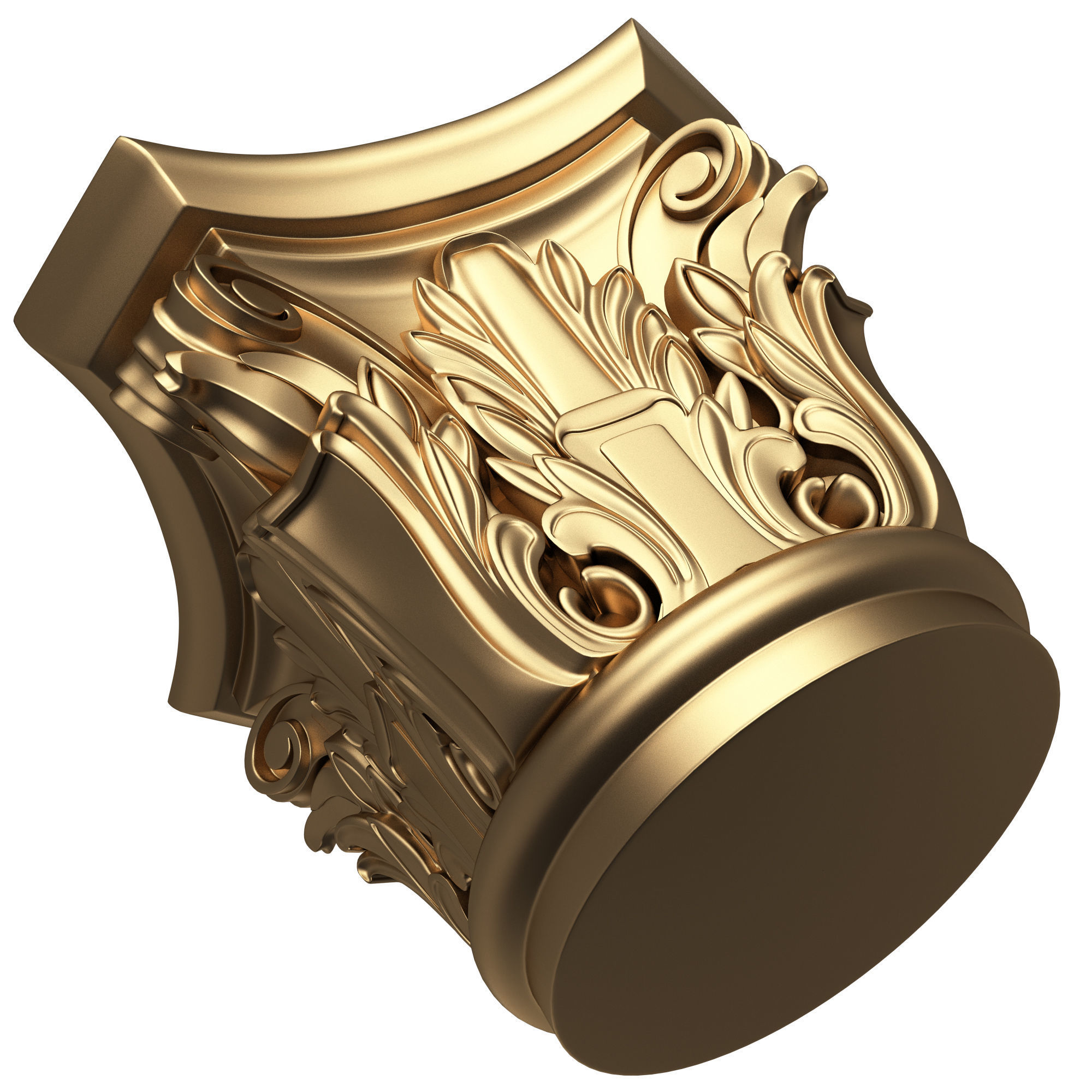 Carved Capital 0202 Low-poly 3D model_5